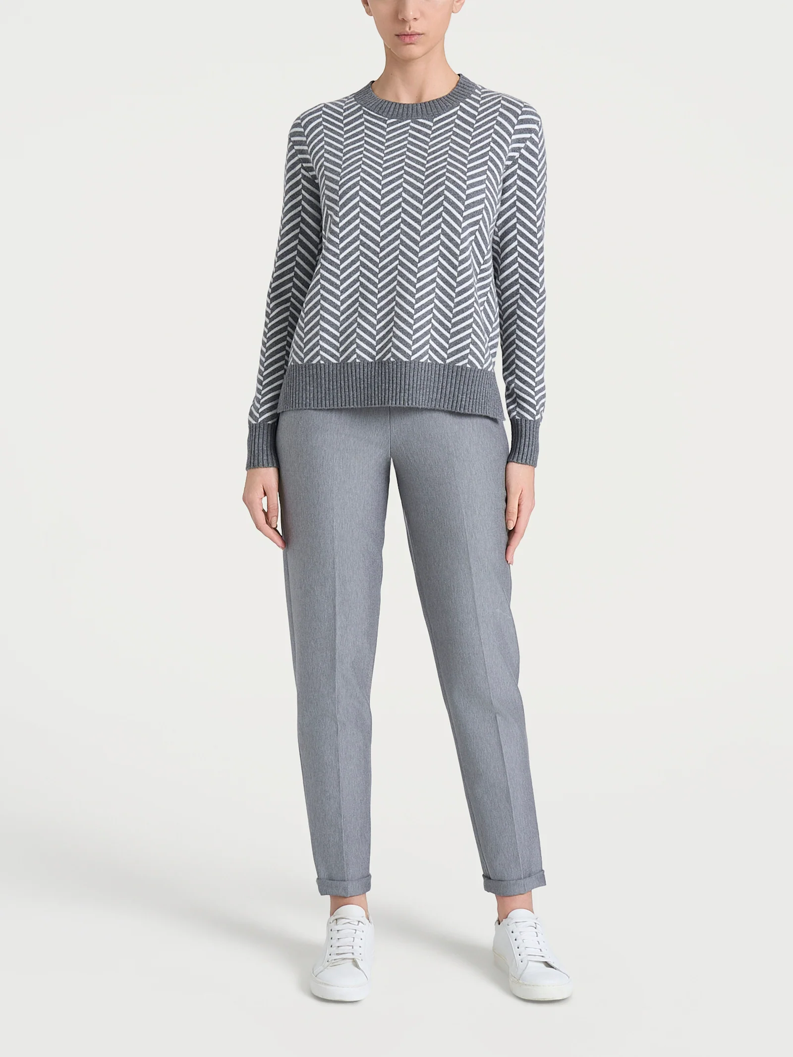 Maglia girocollo con fantasia spigata in Super Soft - Fant. Ferro Mel. - Image 6