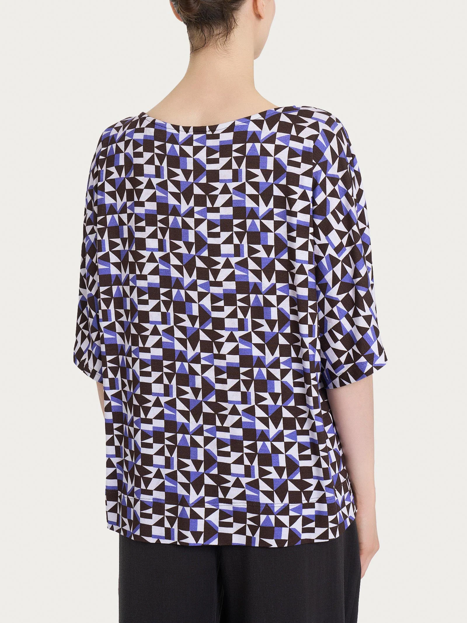 Maglia girocollo con geometric pattern in Viscosa Summer - Fant. Thistle - Image 2