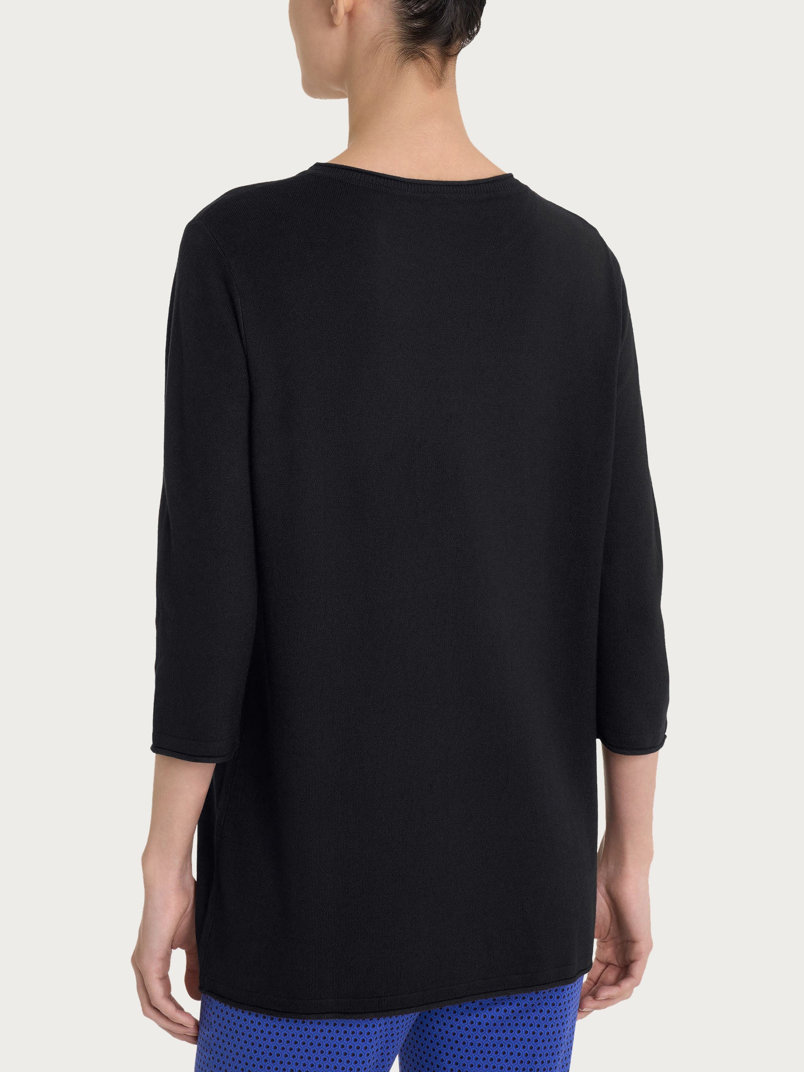 Maglia girocollo con manica 3/4 in Summertime - Nero - Image 2