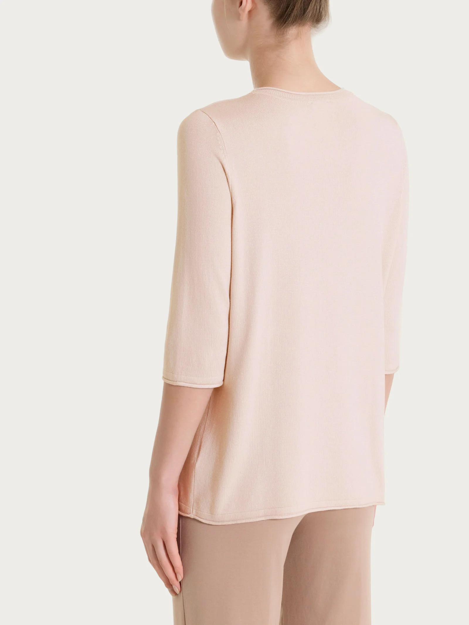 Maglia girocollo con manica 3/4 in Summertime - Cameo Rose - Image 2