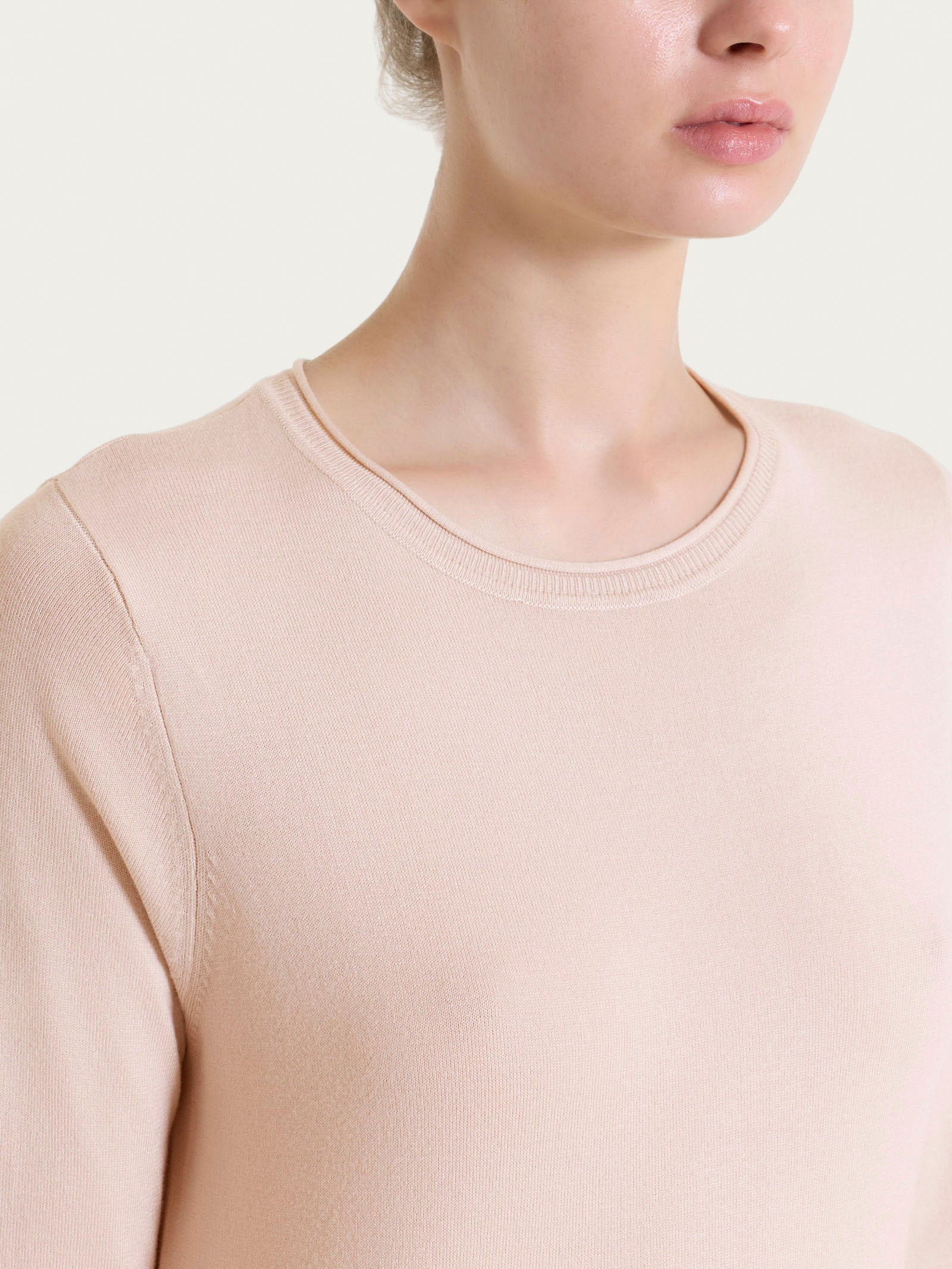 Maglia girocollo con manica 3/4 in Summertime - Cameo Rose - Image 3