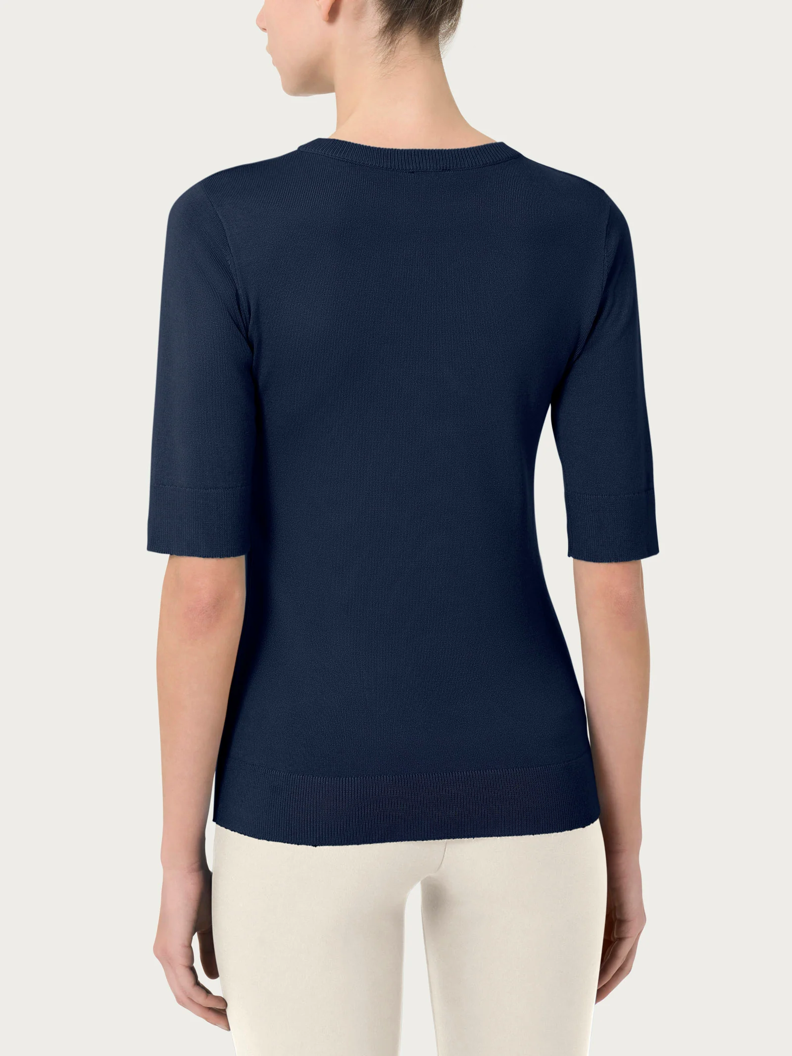 Maglia girocollo con manica corta Four Seasons - Bleu - Image 2