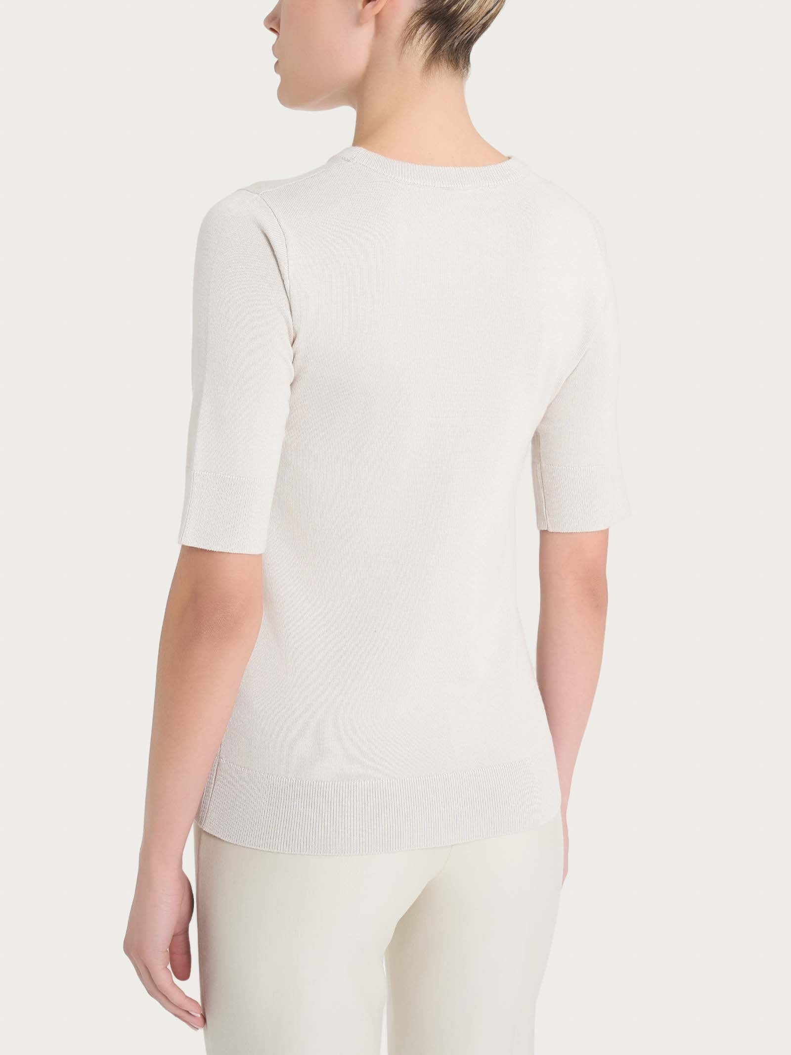 Maglia girocollo con manica corta Four Seasons - Champignon - Image 2