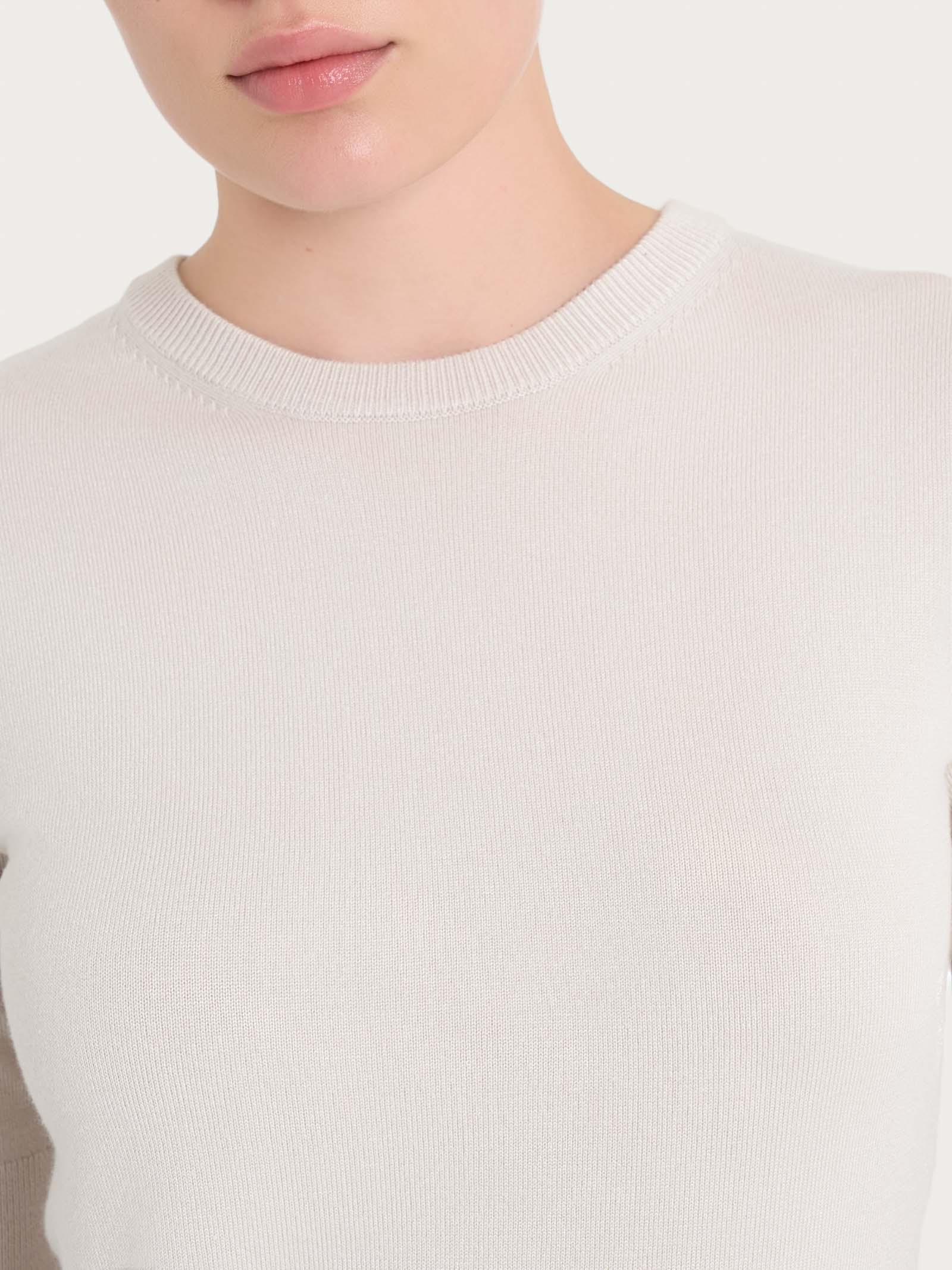 Maglia girocollo con manica corta Four Seasons - Champignon - Image 3
