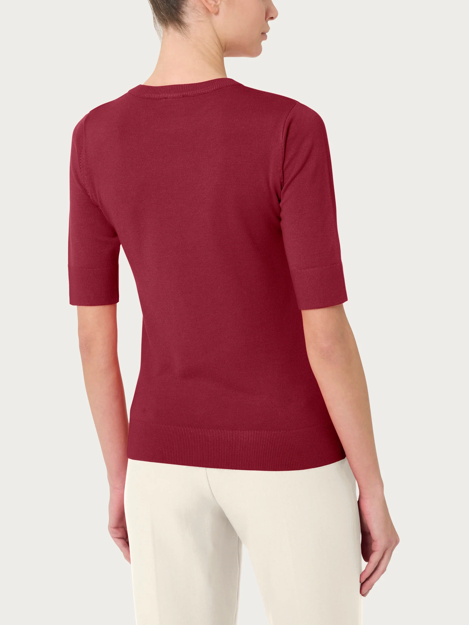 Maglia girocollo con manica corta Four Seasons - Tibetan Red - Image 2