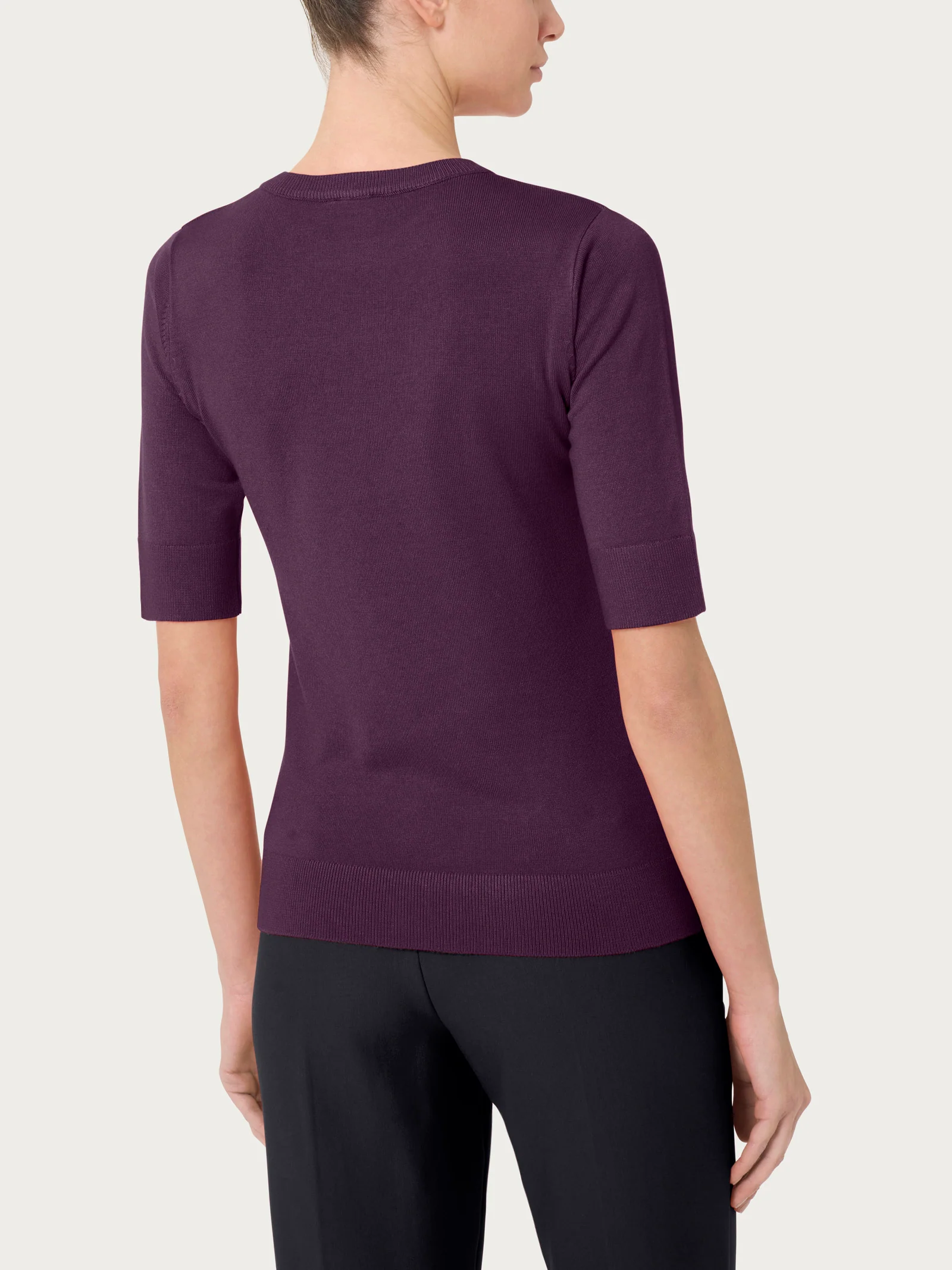 Maglia girocollo con manica corta Four Seasons - Plum Perfect - Image 2
