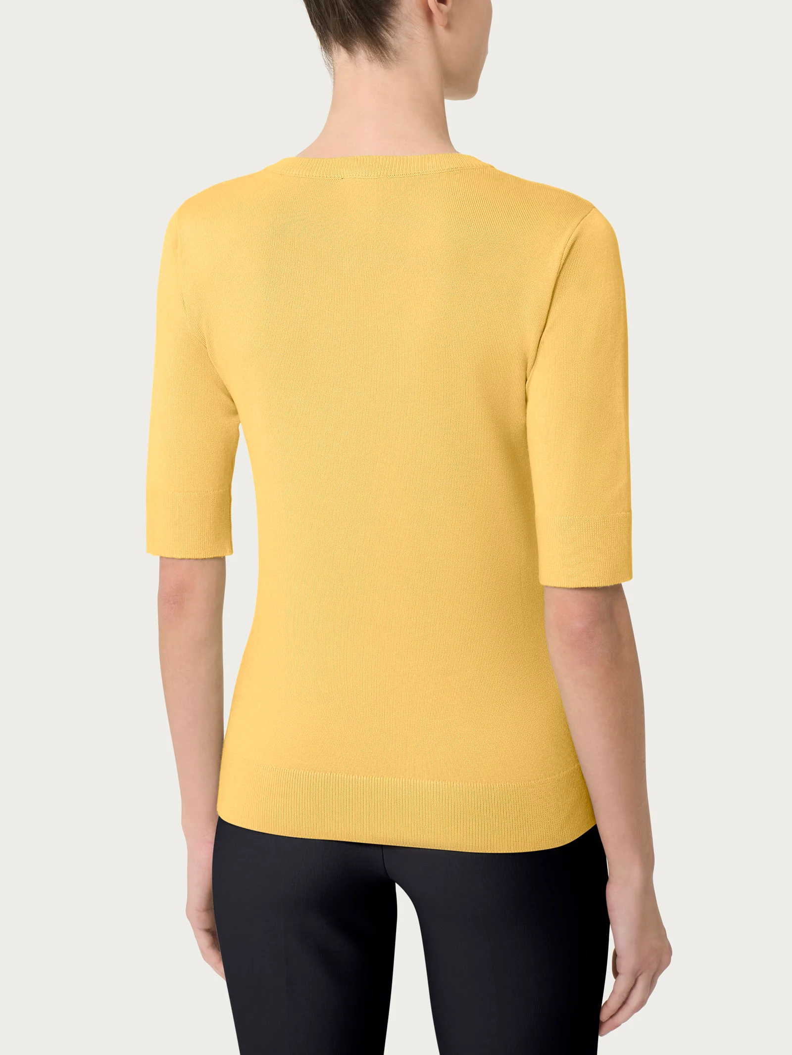 Maglia girocollo con manica corta Four Seasons - Misted Yellow - Image 2