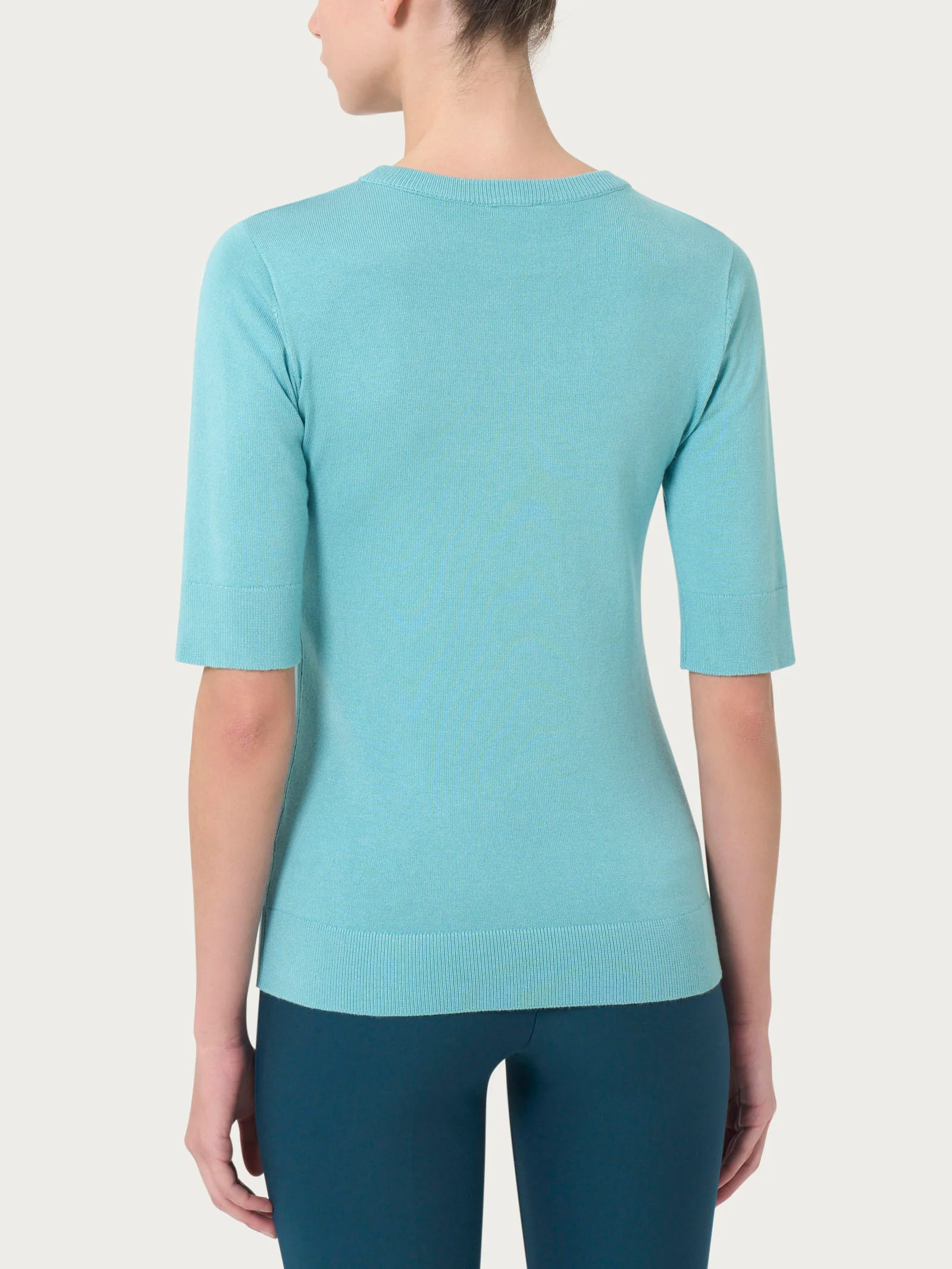 Maglia girocollo con manica corta Four Seasons - Nile Blue - Image 2
