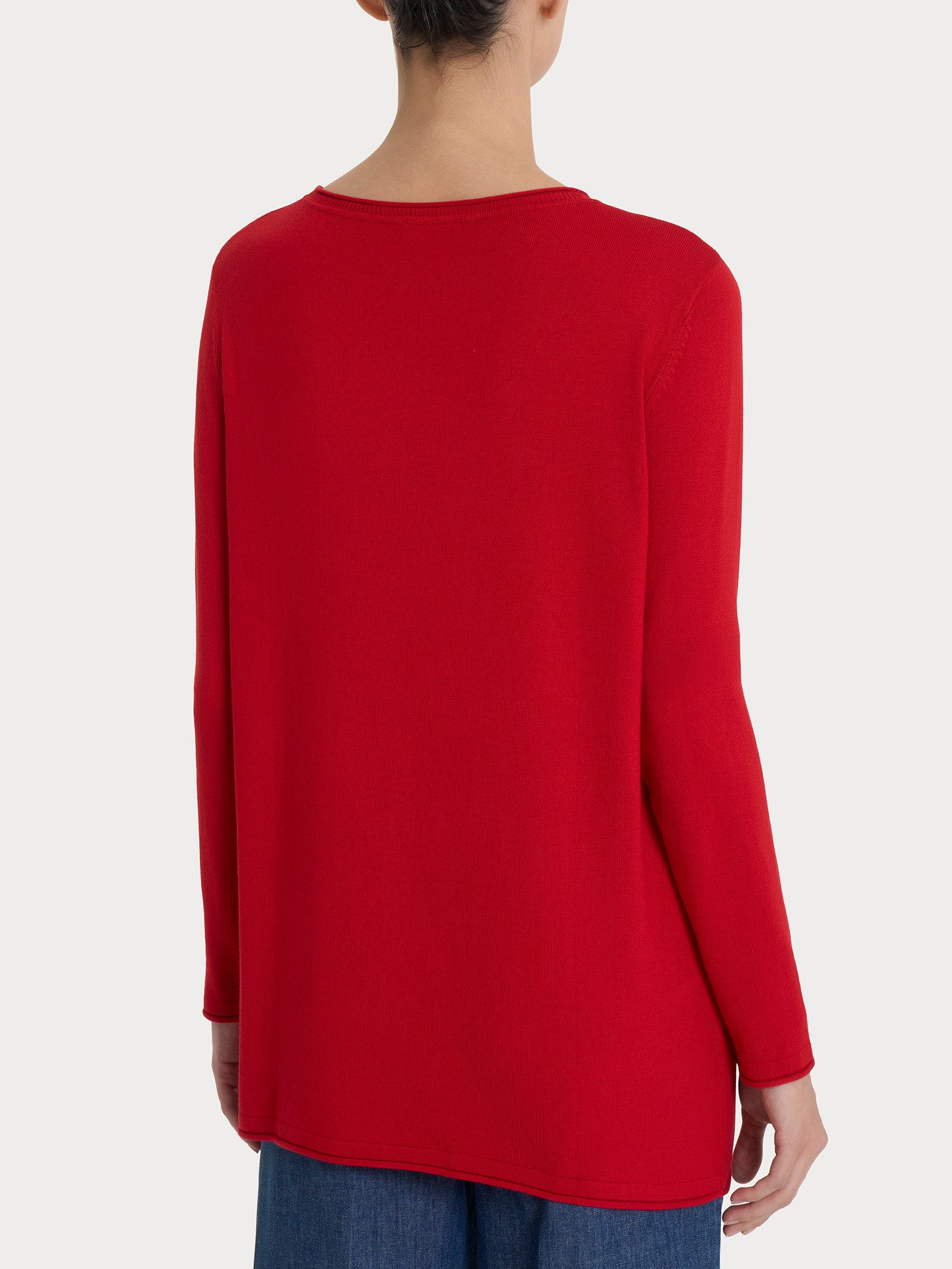 Maglia girocollo con manica lunga in Summertime - Salsa - Image 2