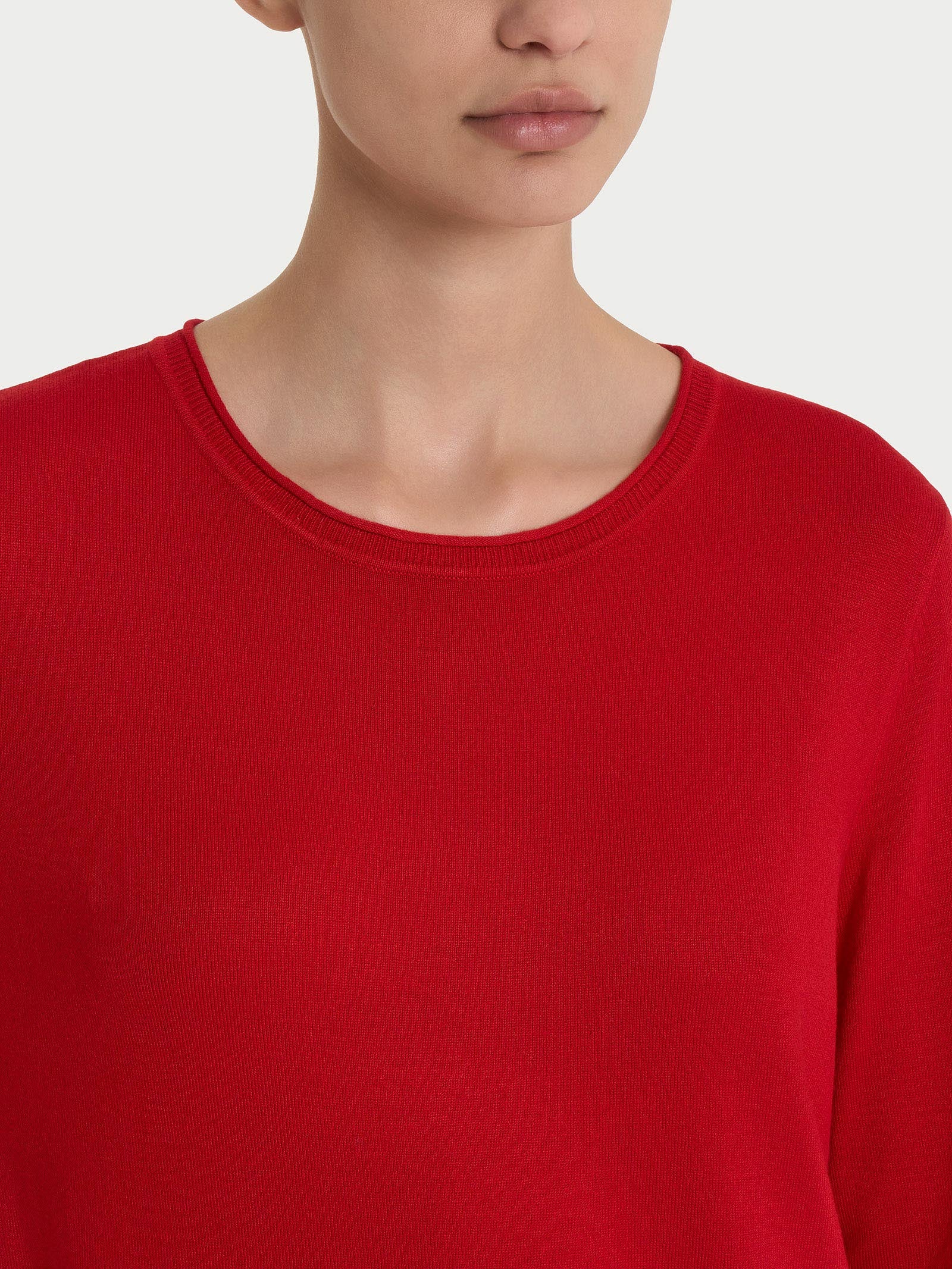Maglia girocollo con manica lunga in Summertime - Salsa - Image 3