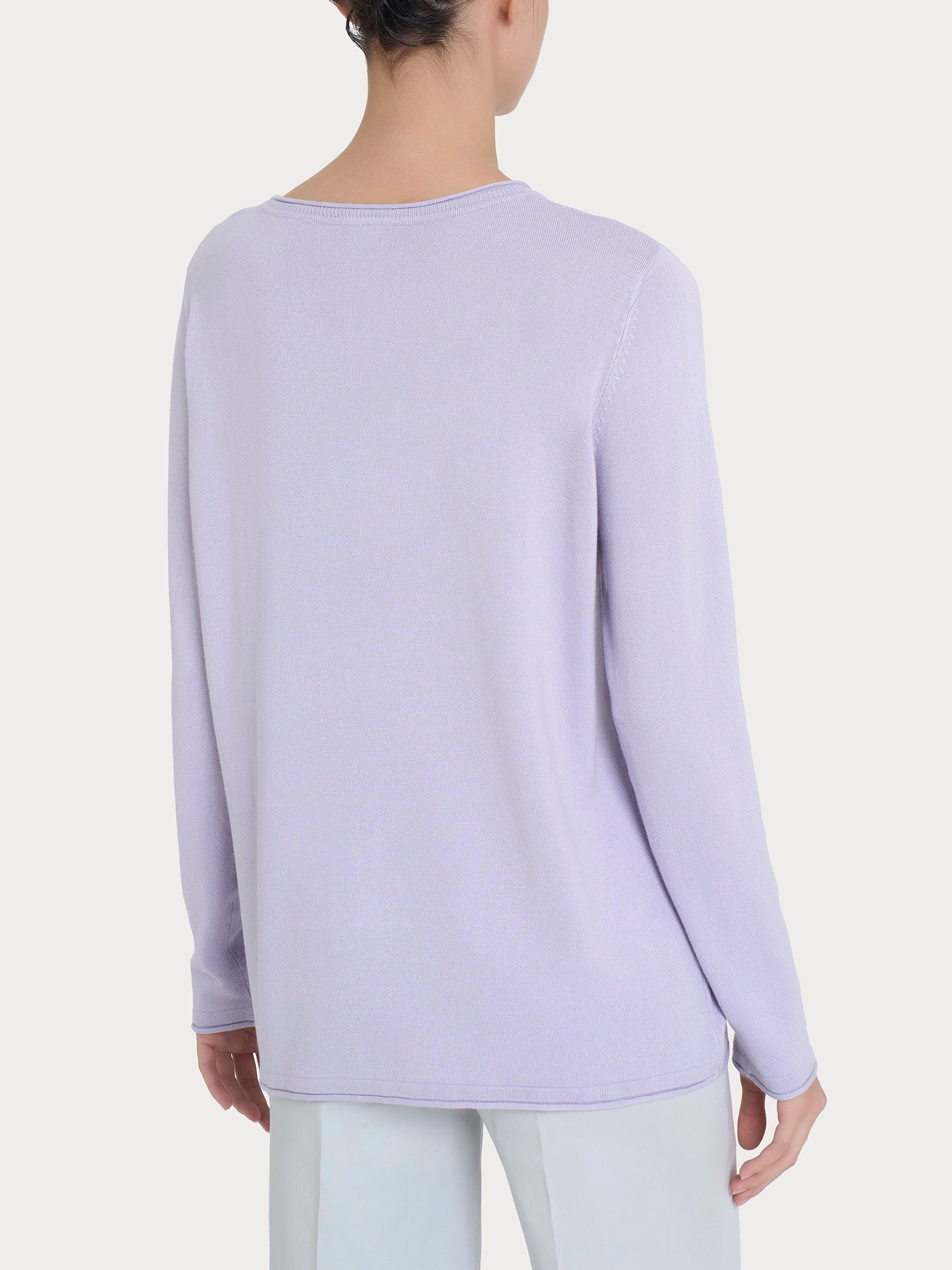 Maglia girocollo con manica lunga in Summertime - Thistle - Image 2