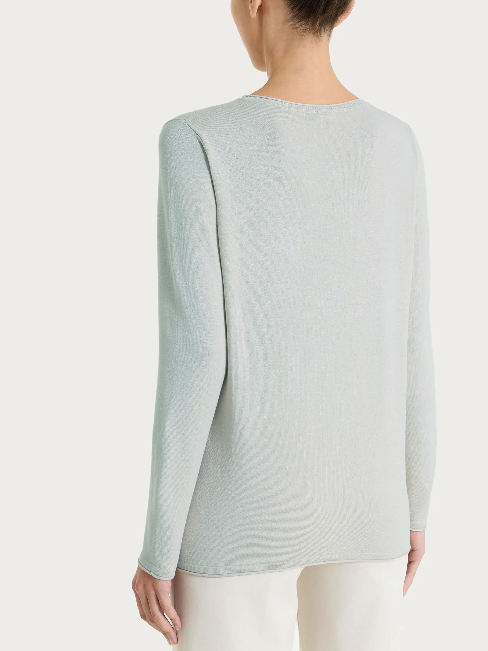 Maglia girocollo con manica lunga in Summertime - Gray Dawn - Image 2