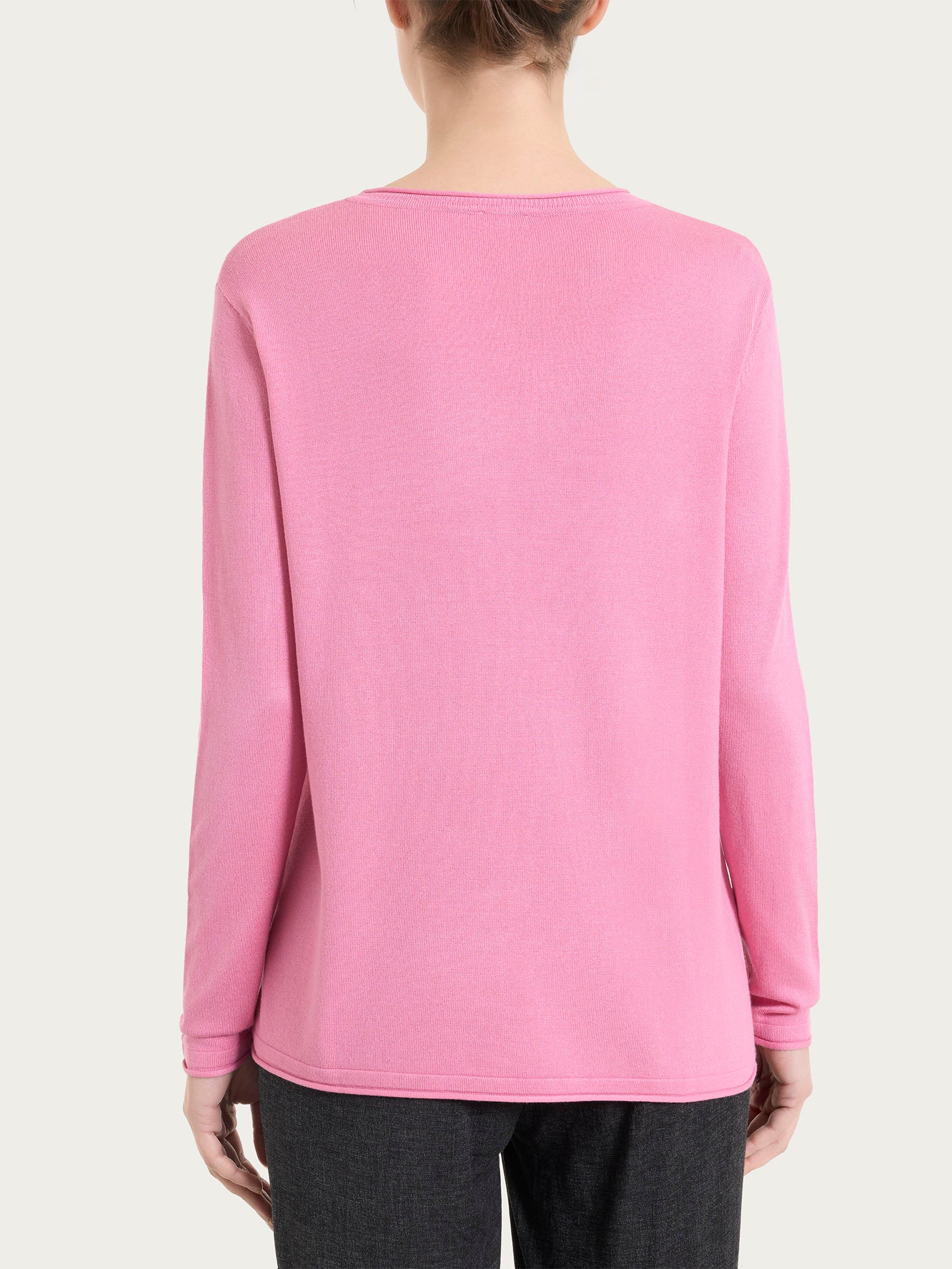 Maglia girocollo con manica lunga in Summertime - Cashmere Rose - Image 2