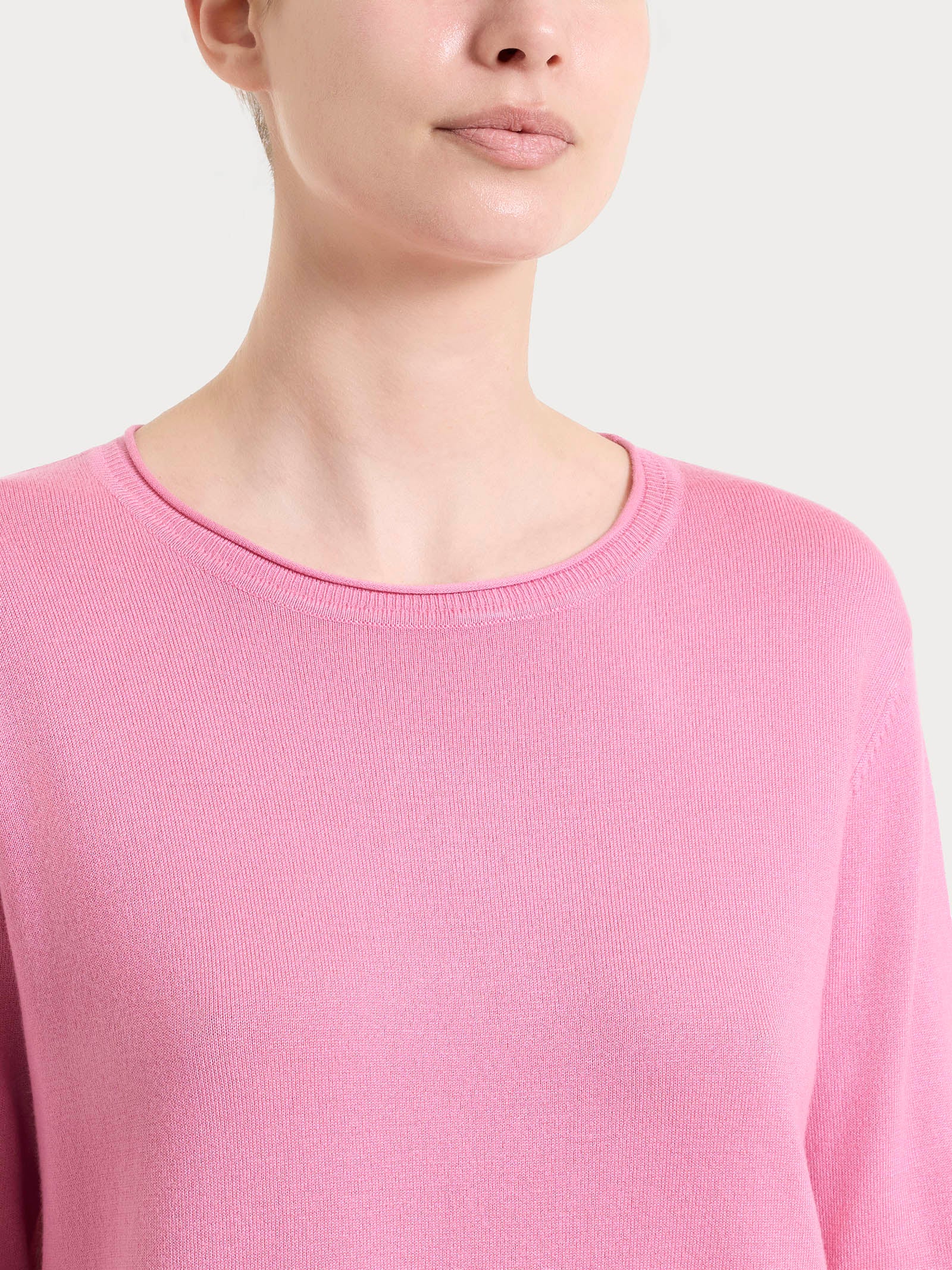 Maglia girocollo con manica lunga in Summertime - Cashmere Rose - Image 3