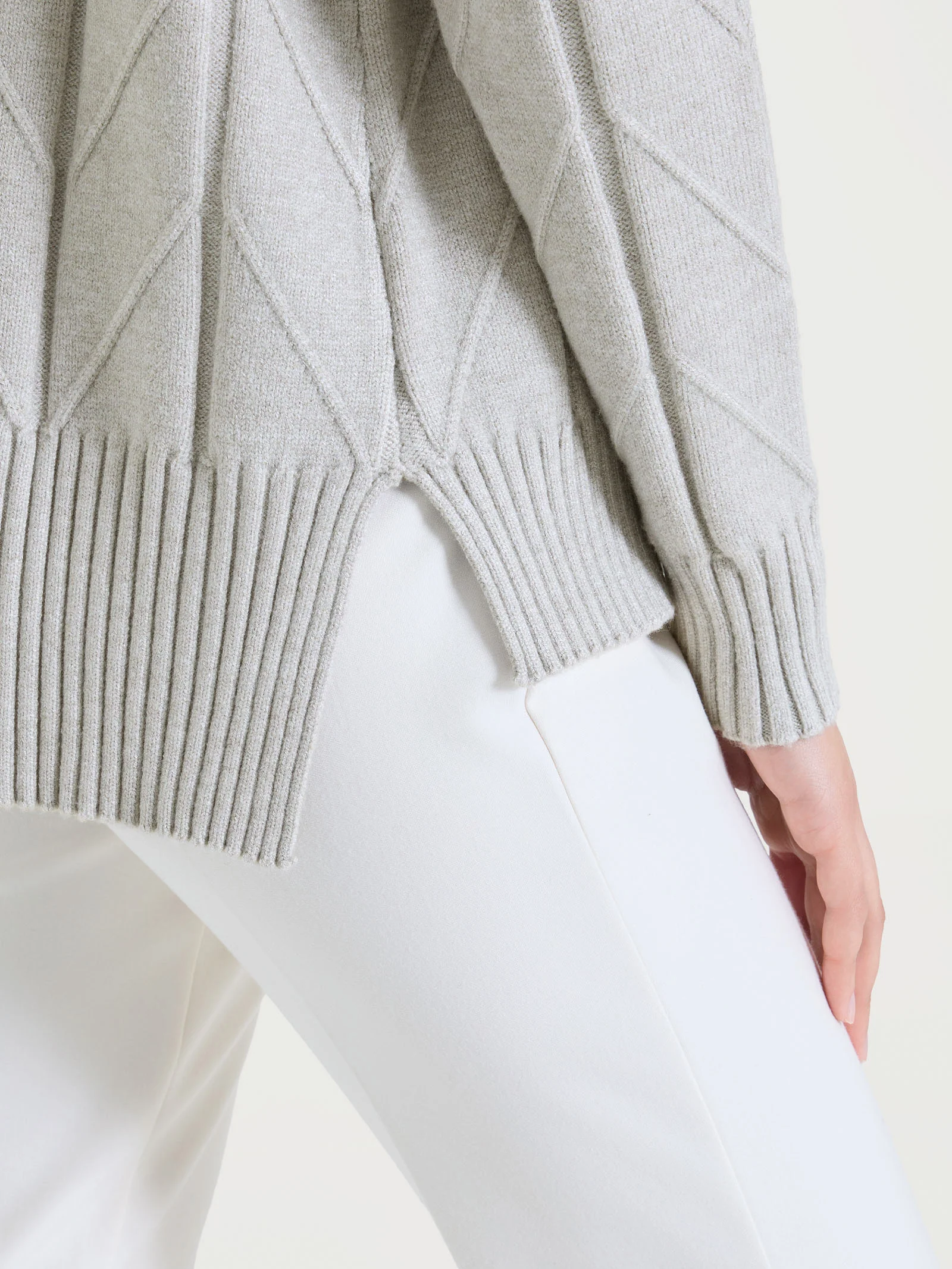 Maglia girocollo con punto spiga in Super Soft - CHAMPIGNON MEL. - Image 3
