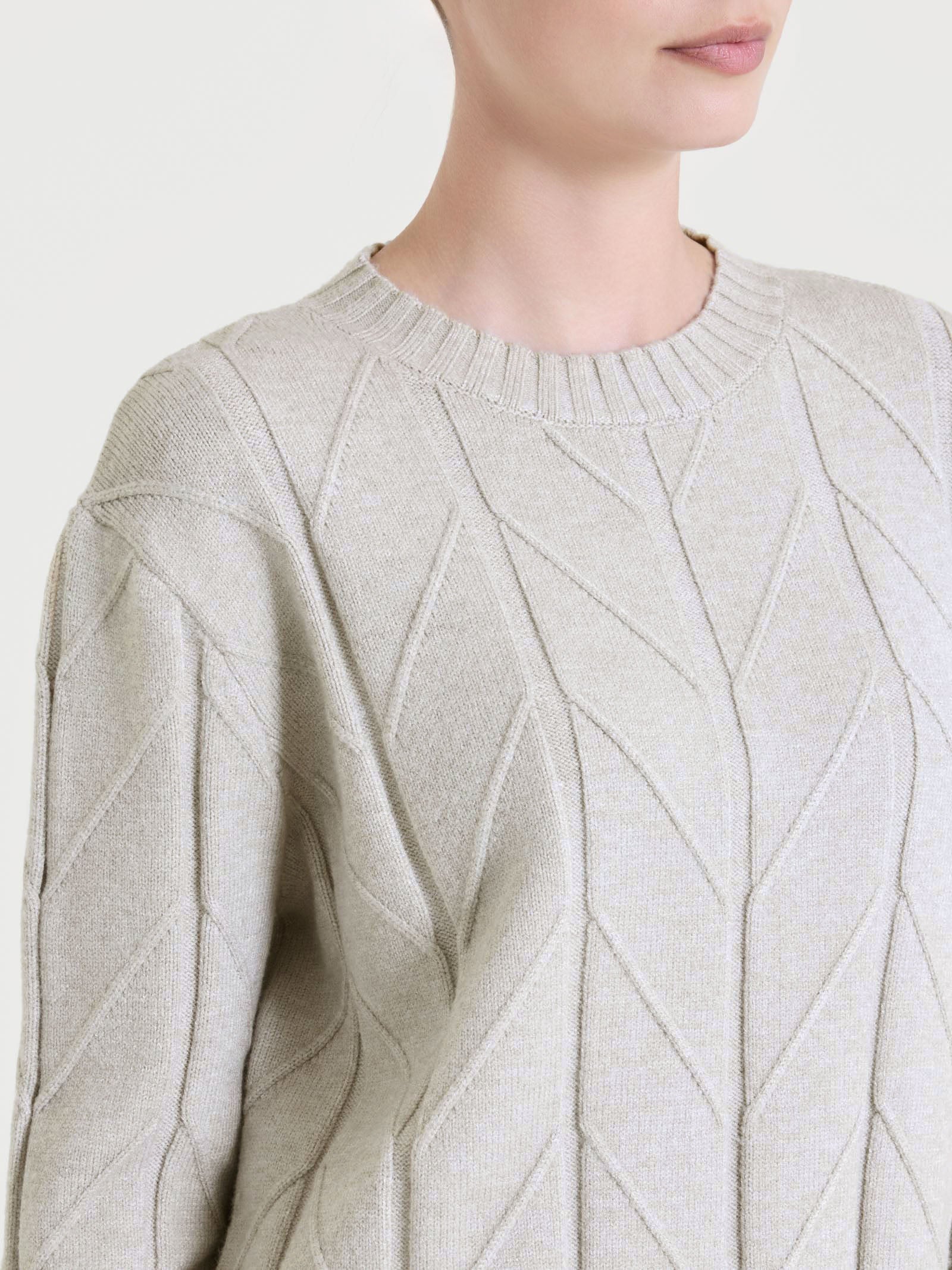 Maglia girocollo con punto spiga in Super Soft - CHAMPIGNON MEL. - Image 4