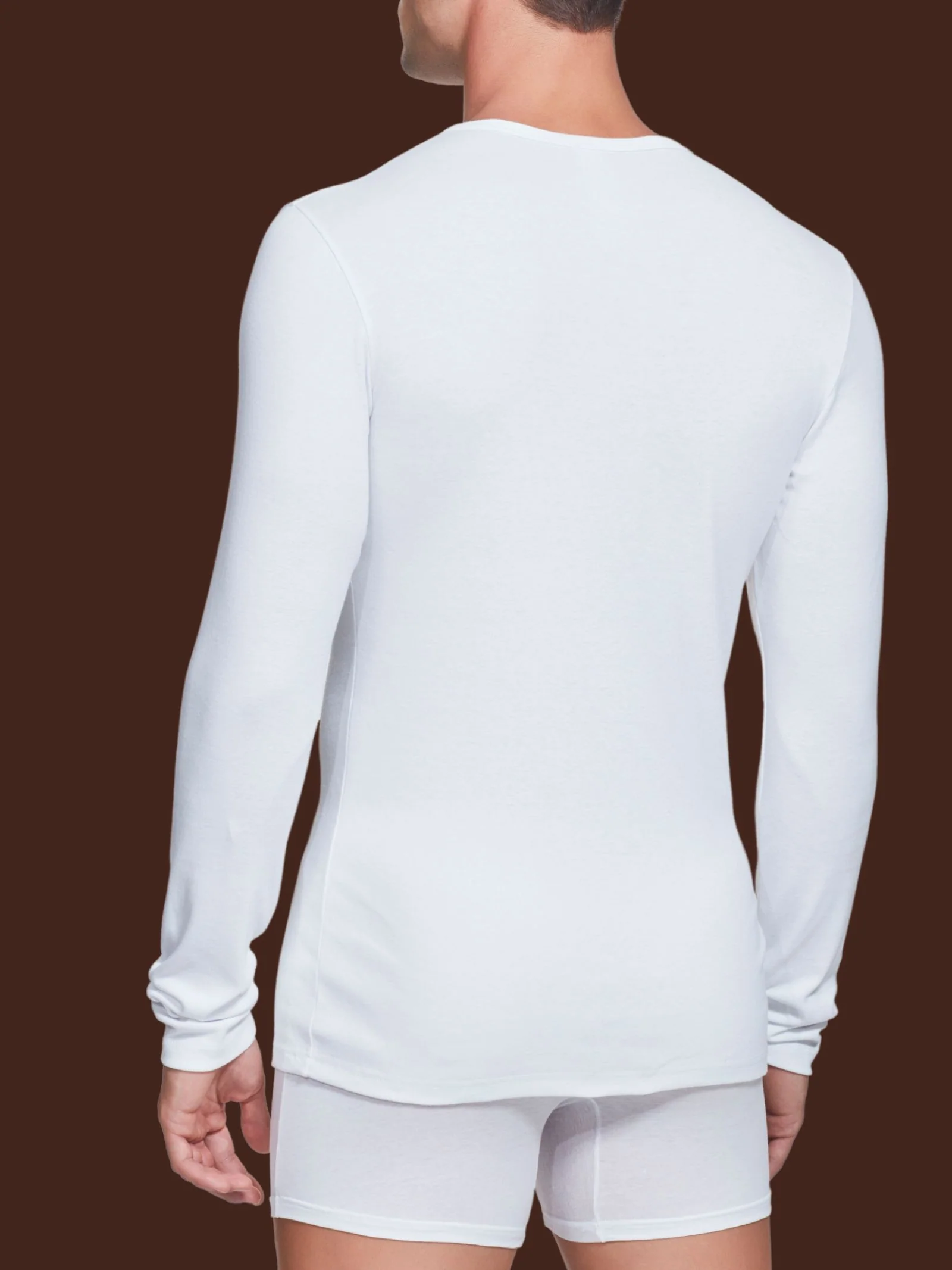 Maglia girocollo in caldo cotone  - Bianco - Image 3