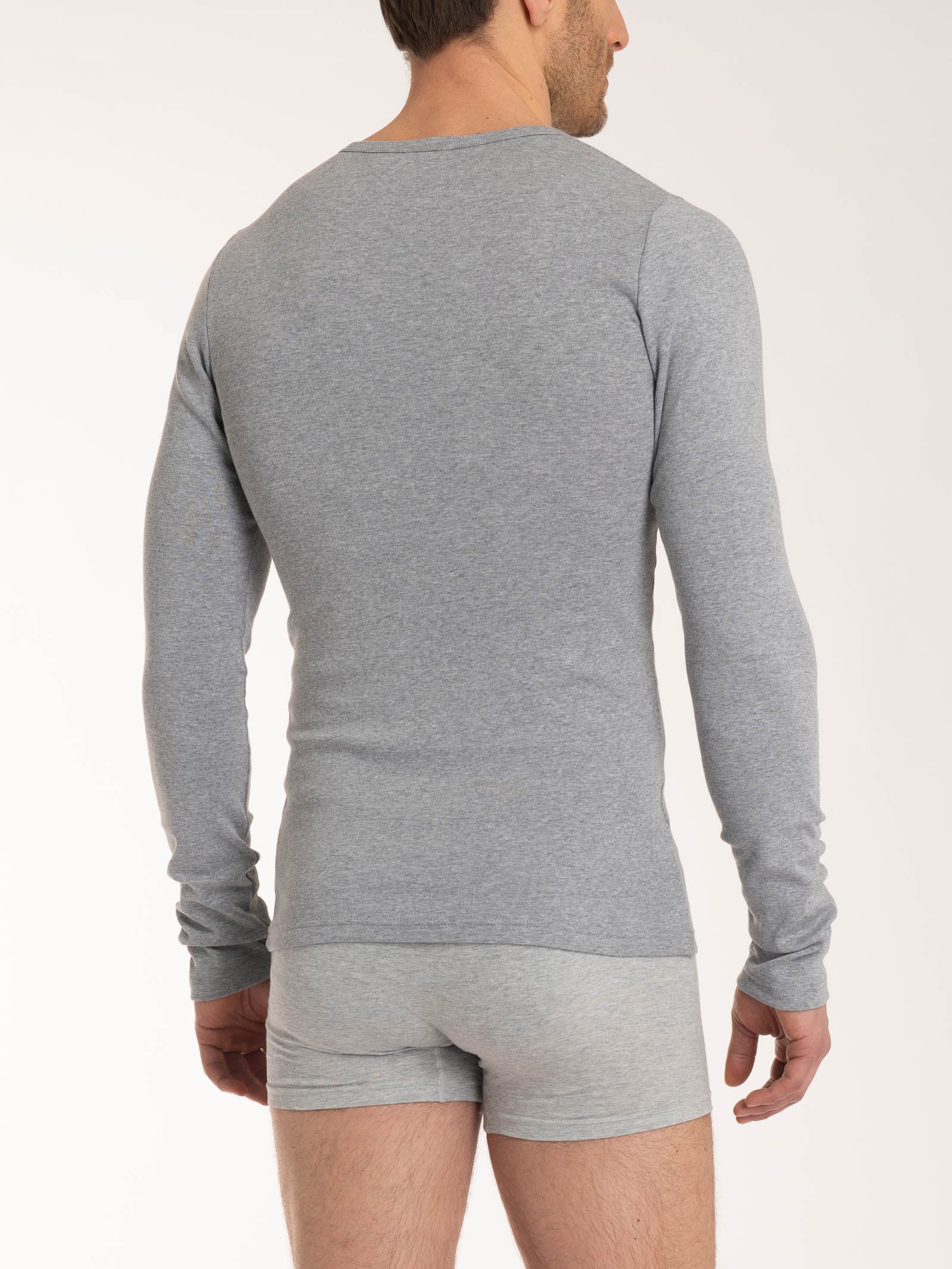 Maglia girocollo in caldo cotone  - Vapore Mel. - Image 3