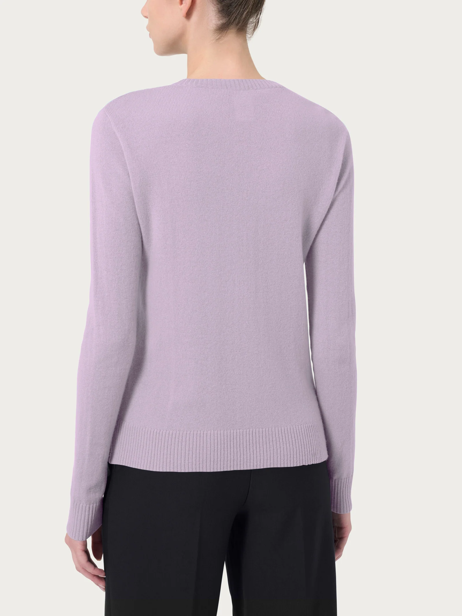 Maglia girocollo in cashmerino - Orchid Petal - Image 2