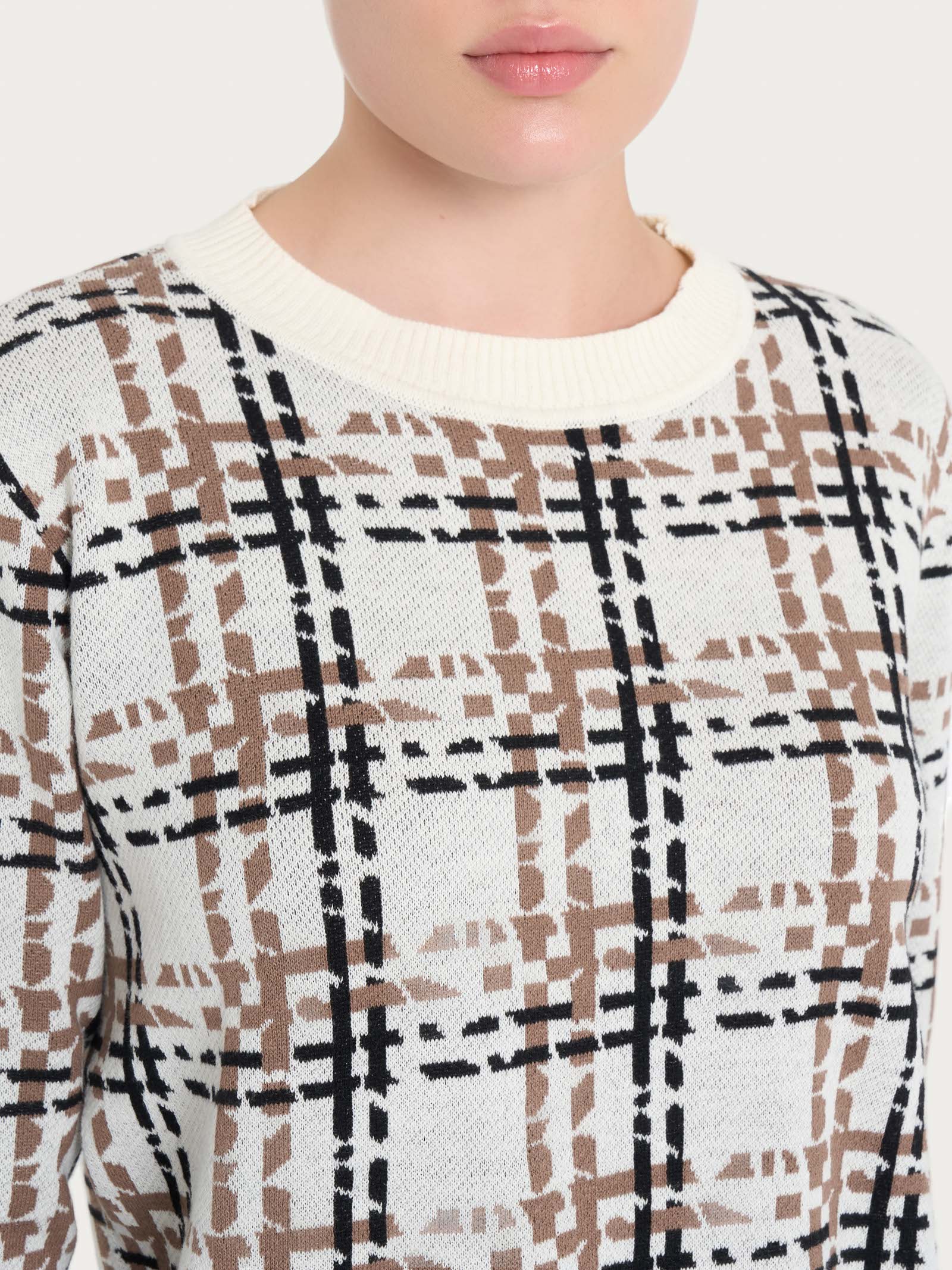 Maglia girocollo in filato Winter Cotton - Fant.Avorio - Image 3