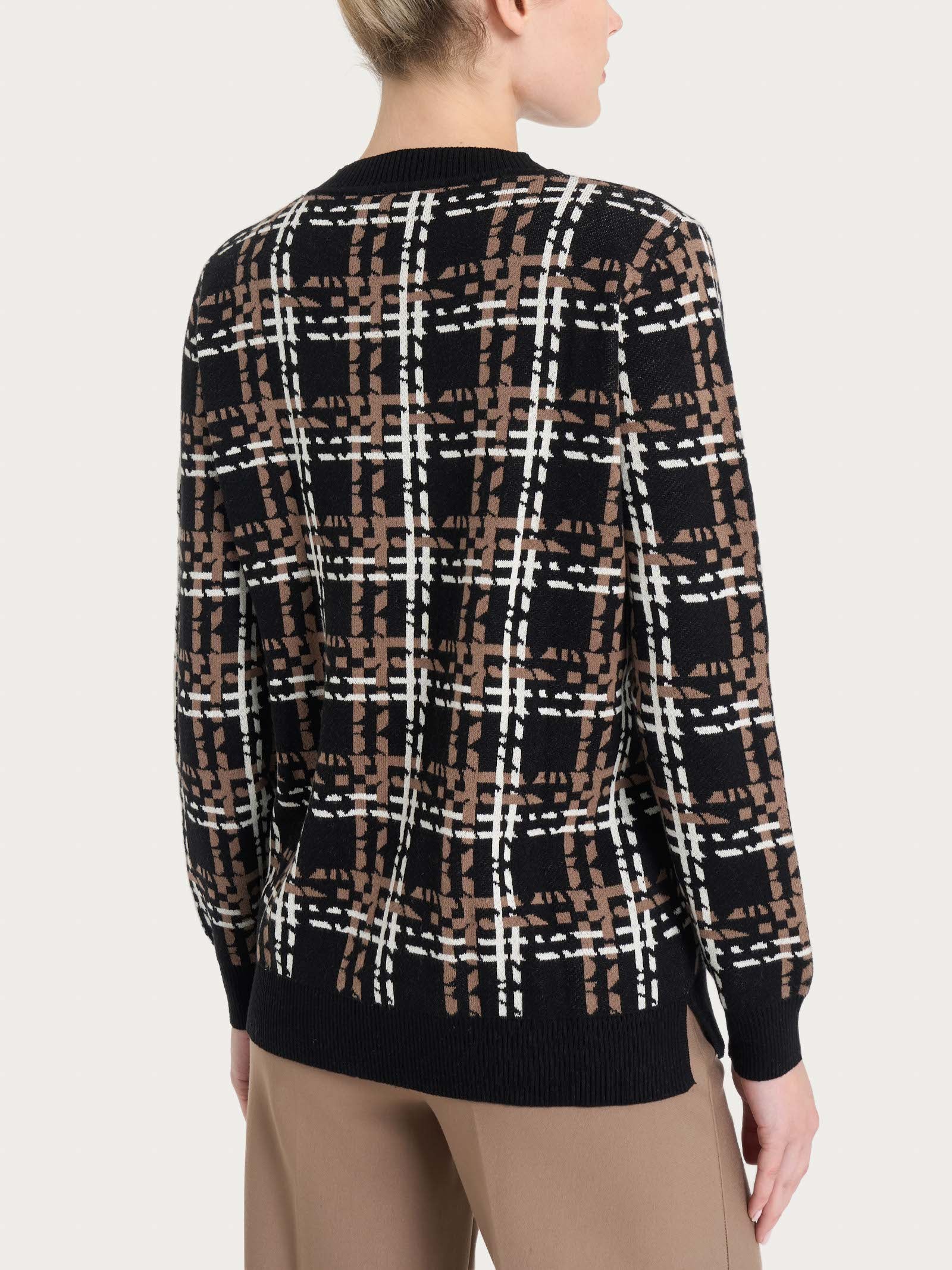 Maglia girocollo in filato Winter Cotton - Fant.Nero - Image 2