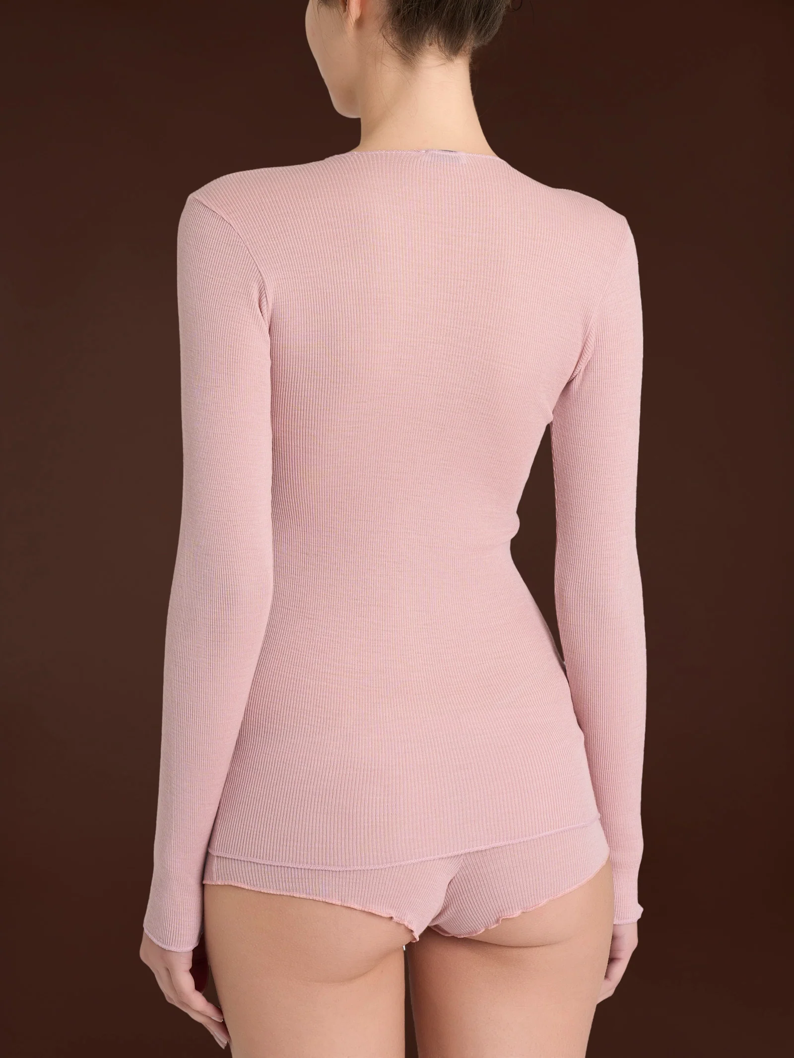 Maglia girocollo in Lana Seta  - Rosa Antico - Image 2
