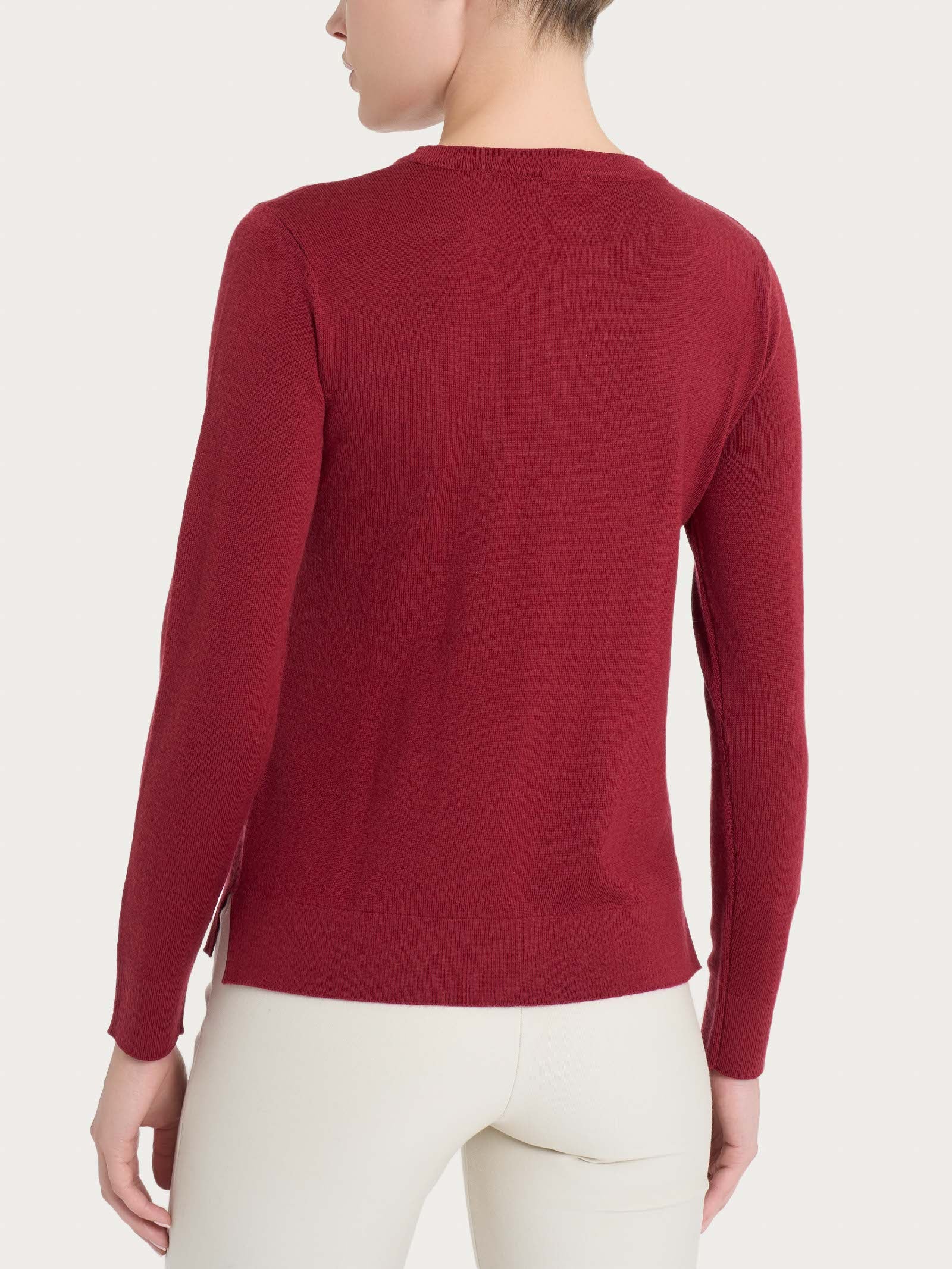 Maglia girocollo in Merino Soft - Tibetan Red - Image 2