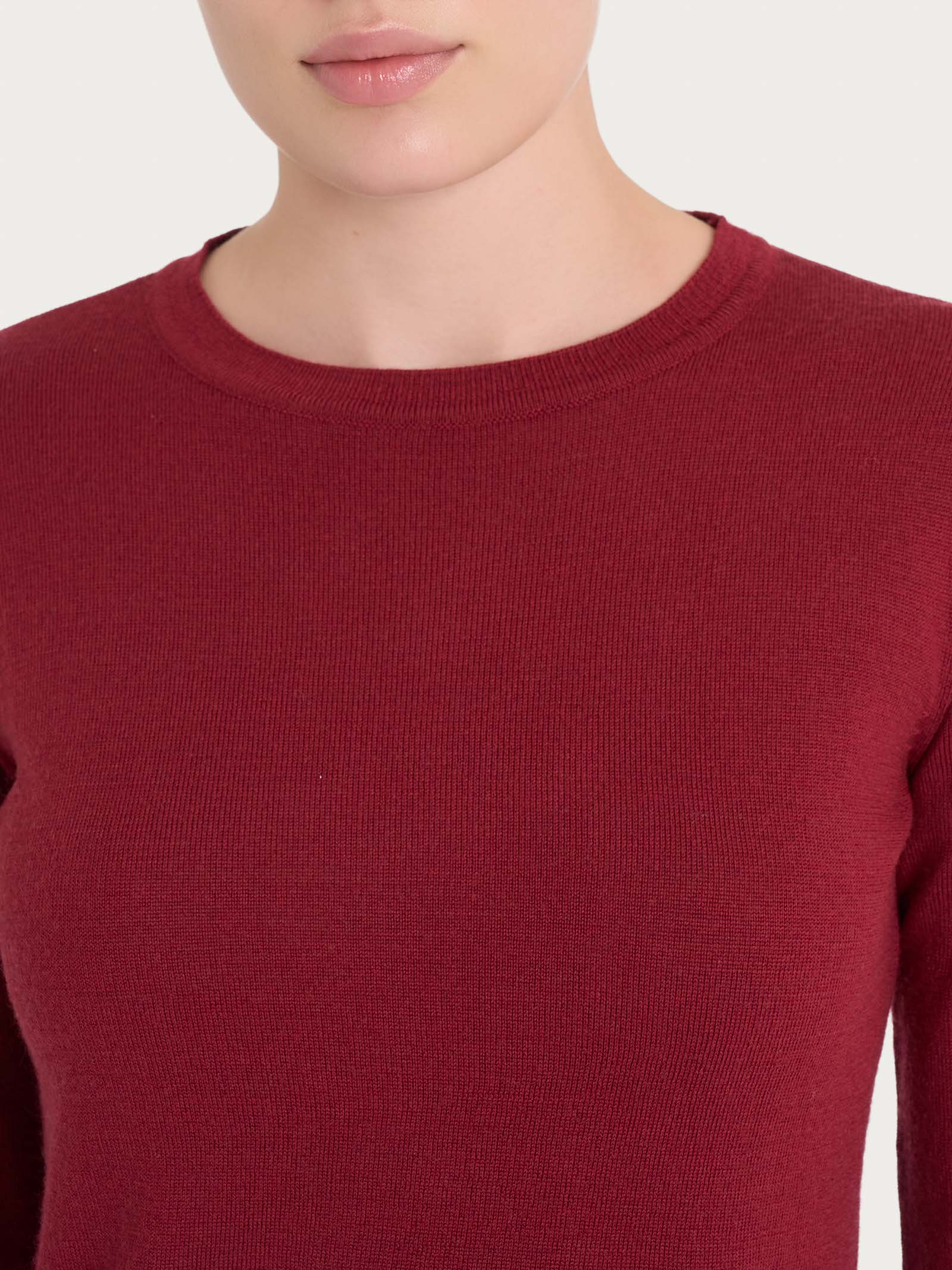 Maglia girocollo in Merino Soft - Tibetan Red - Image 3