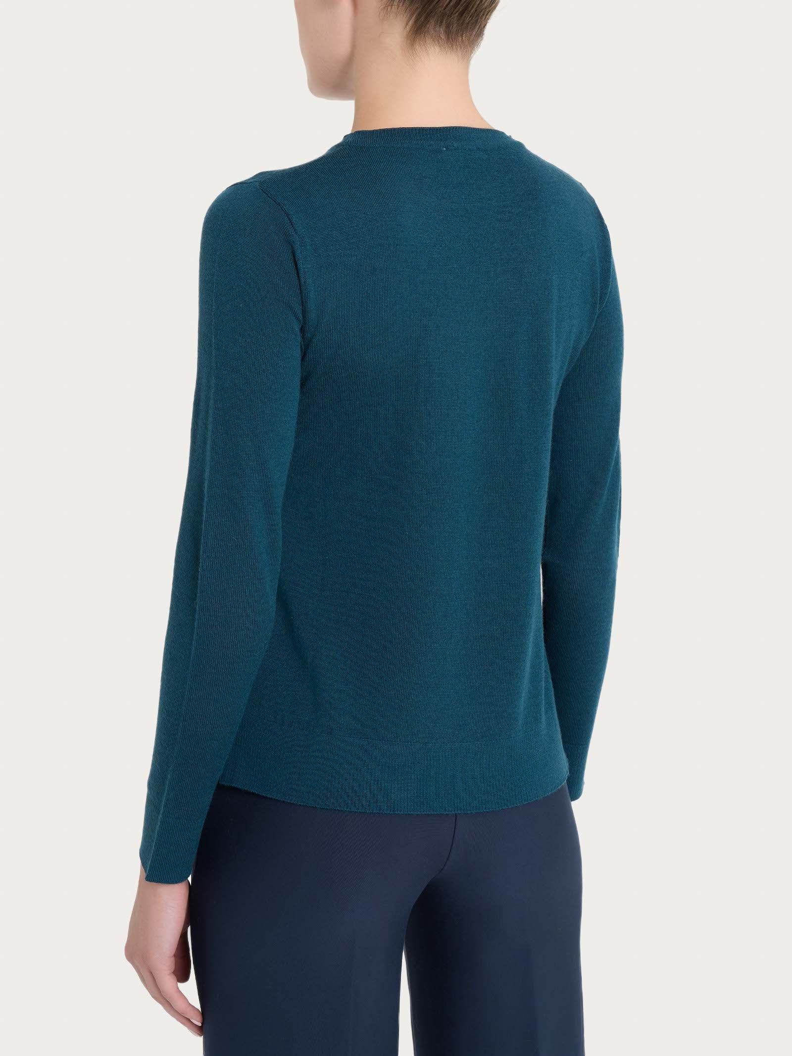 Maglia girocollo in Merino Soft - Reflecting Pond - Image 2