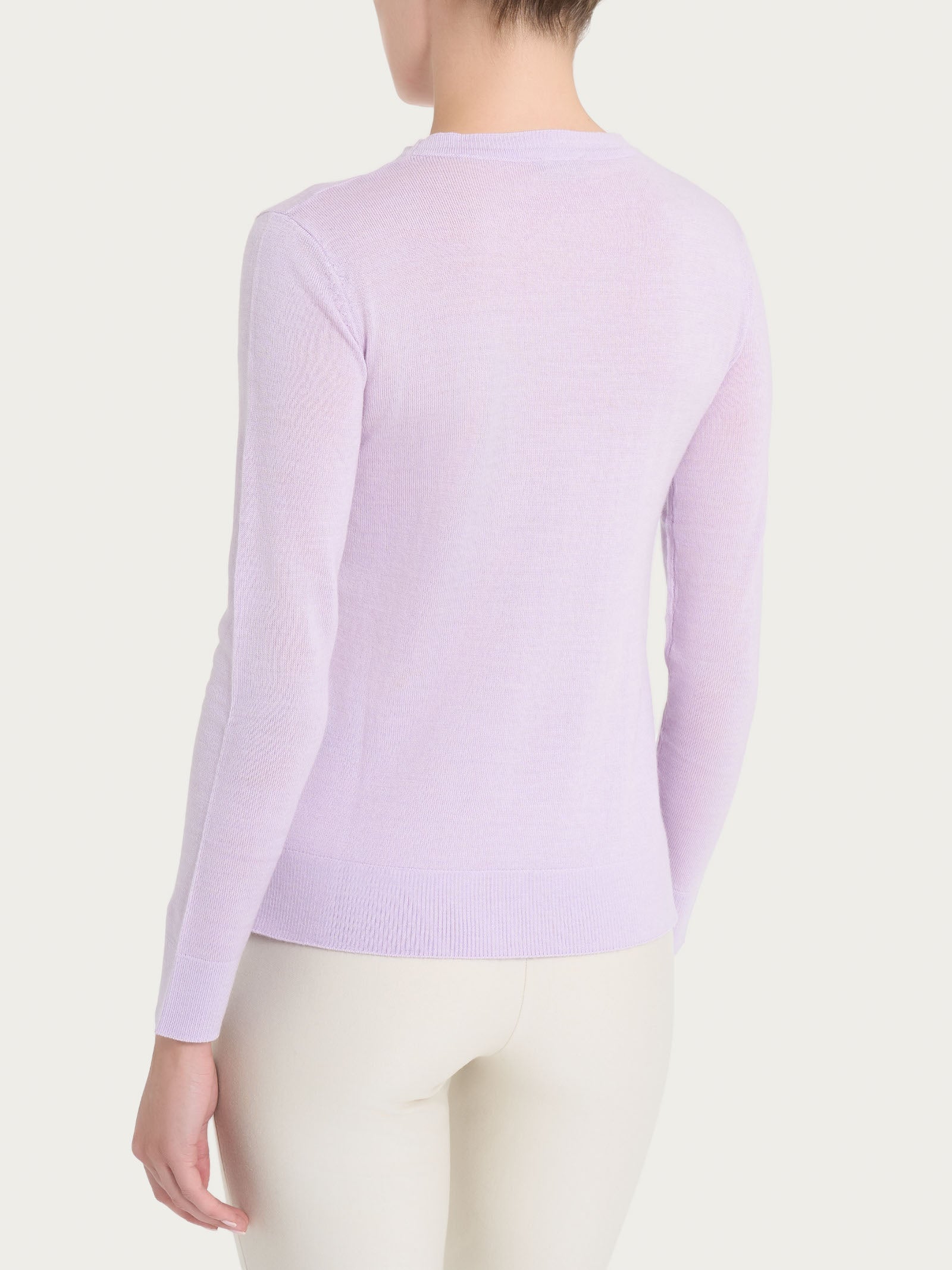 Maglia girocollo in Merino Soft - Orchid Petal - Image 2