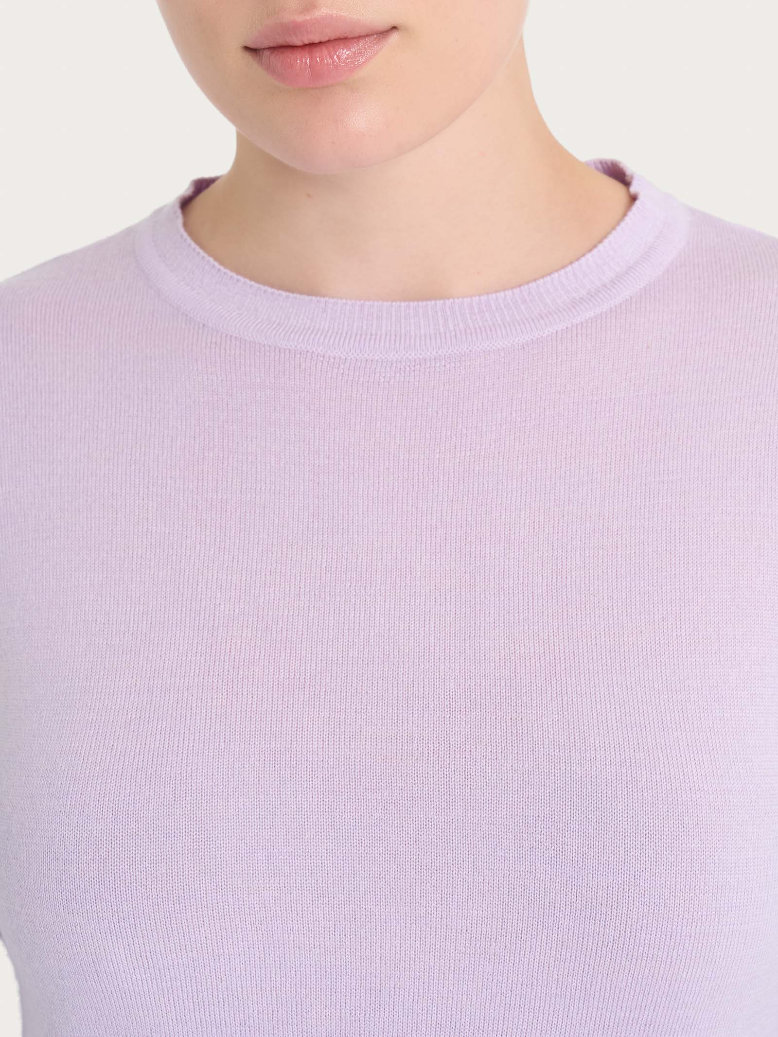 Maglia girocollo in Merino Soft - Orchid Petal - Image 3