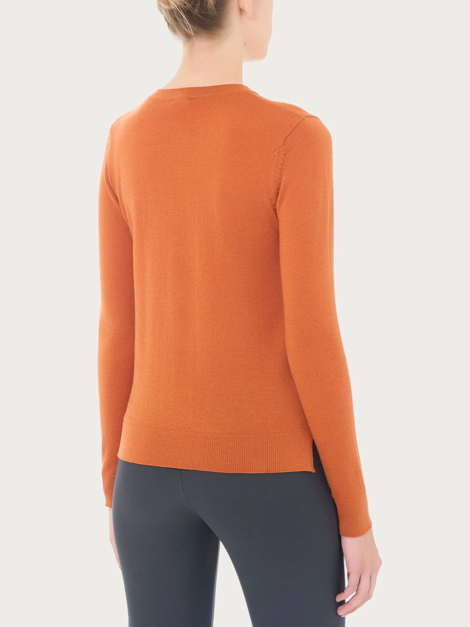 Maglia girocollo in Merino Soft - Rust - Image 2