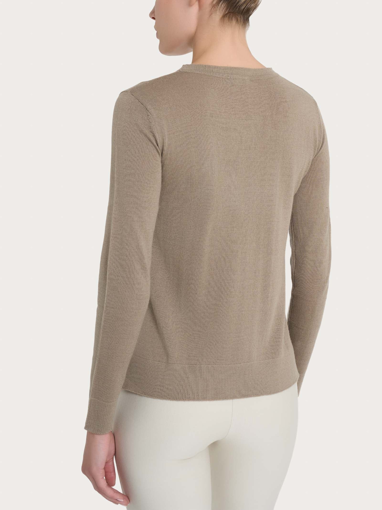 Maglia girocollo in Merino Soft - Weathered Teak - Image 2