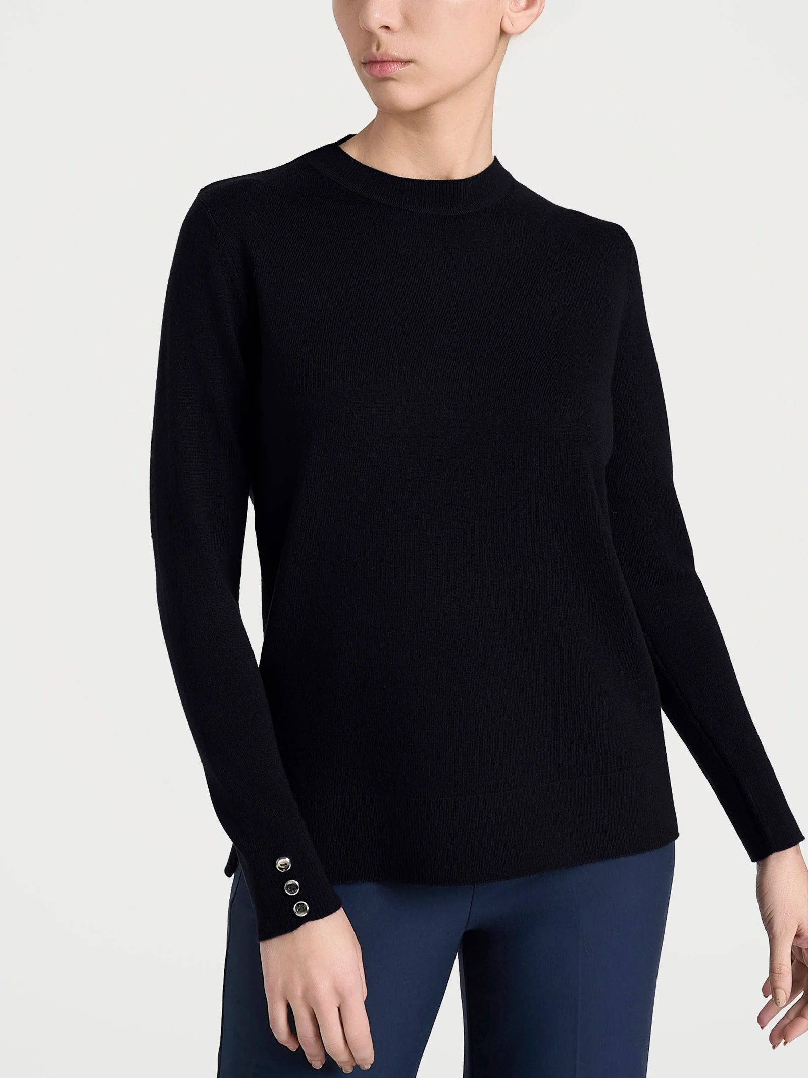 Maglia girocollo in Merino Soft - Nero