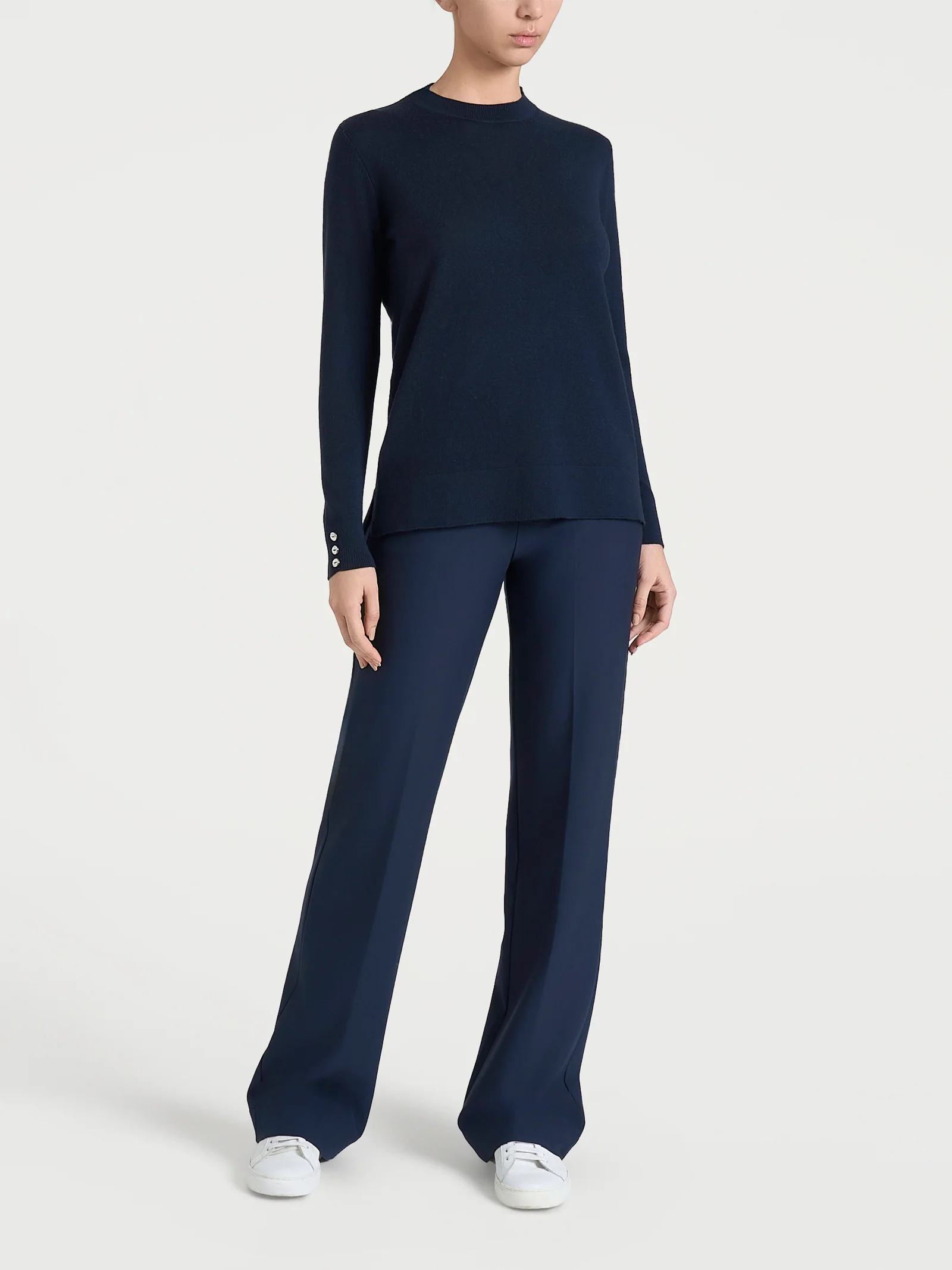 Maglia girocollo in Merino Soft - Bleu - Image 5