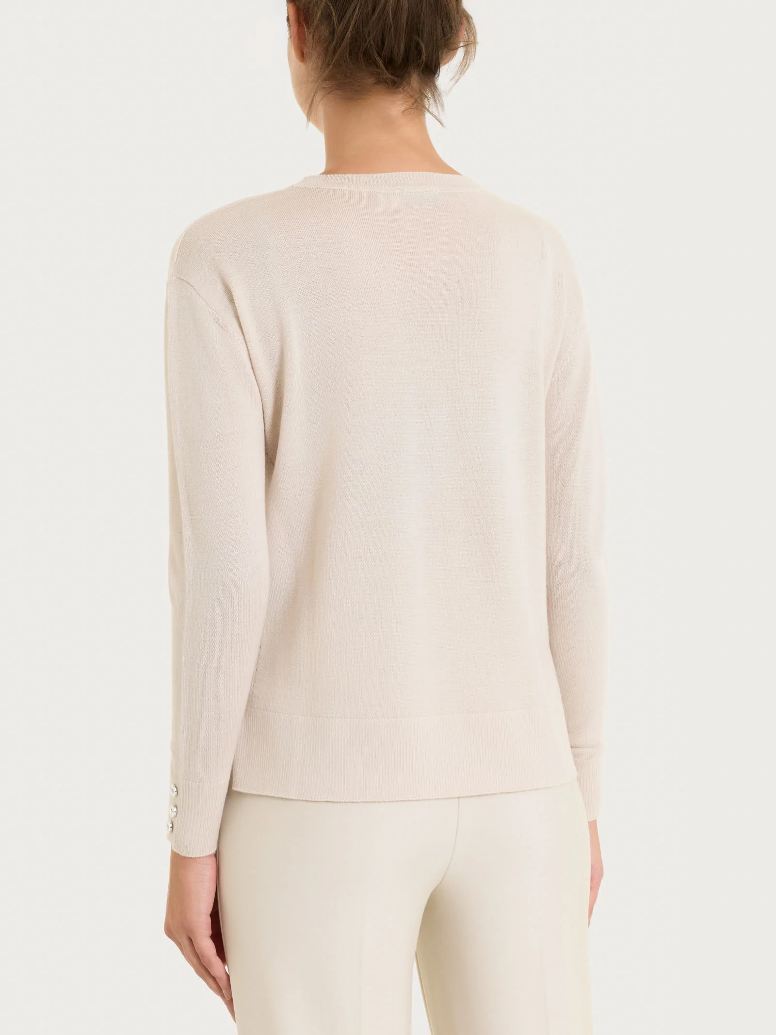 Maglia girocollo in Merino Soft - Champignon - Image 2