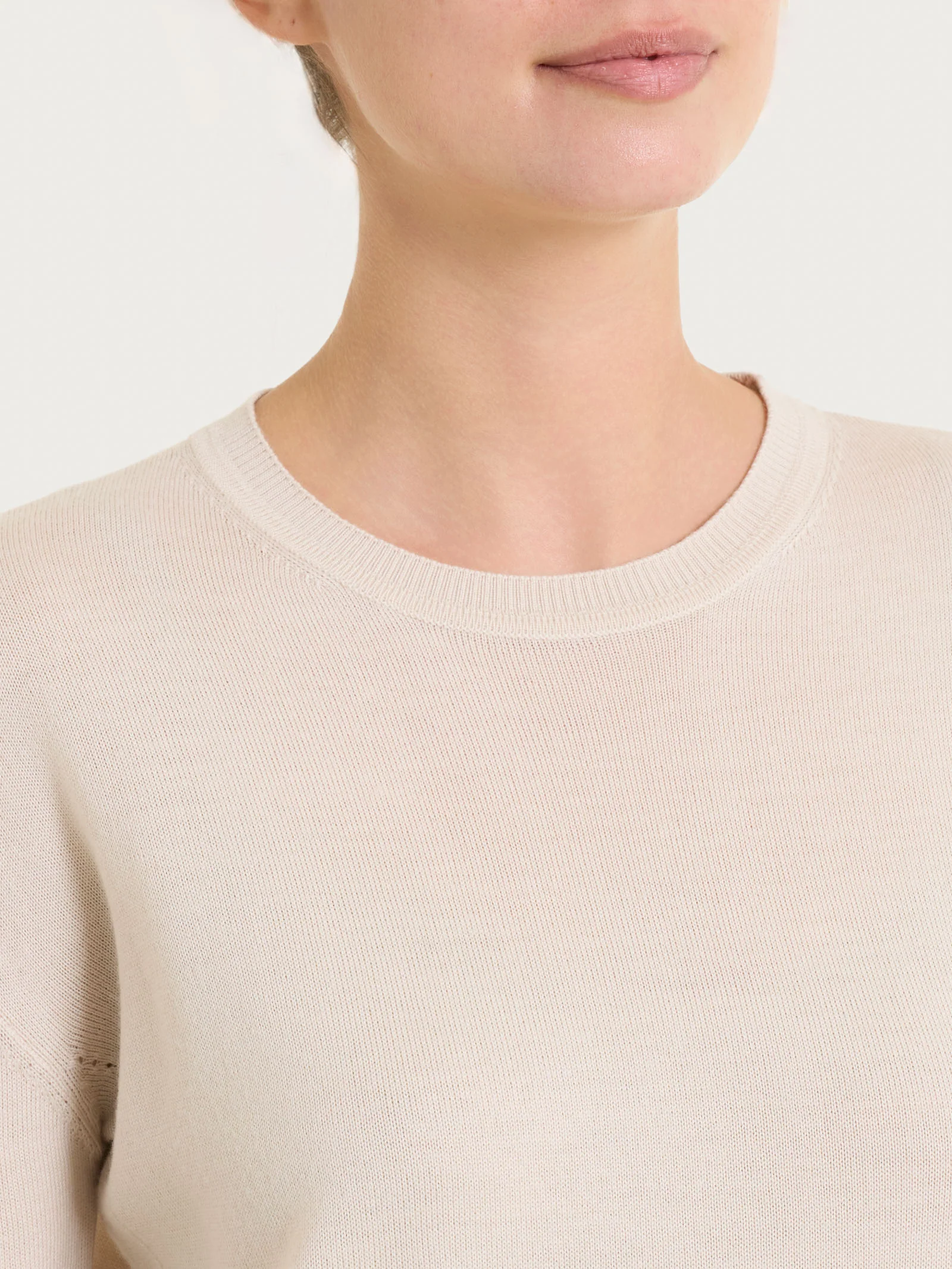Maglia girocollo in Merino Soft - Champignon - Image 4