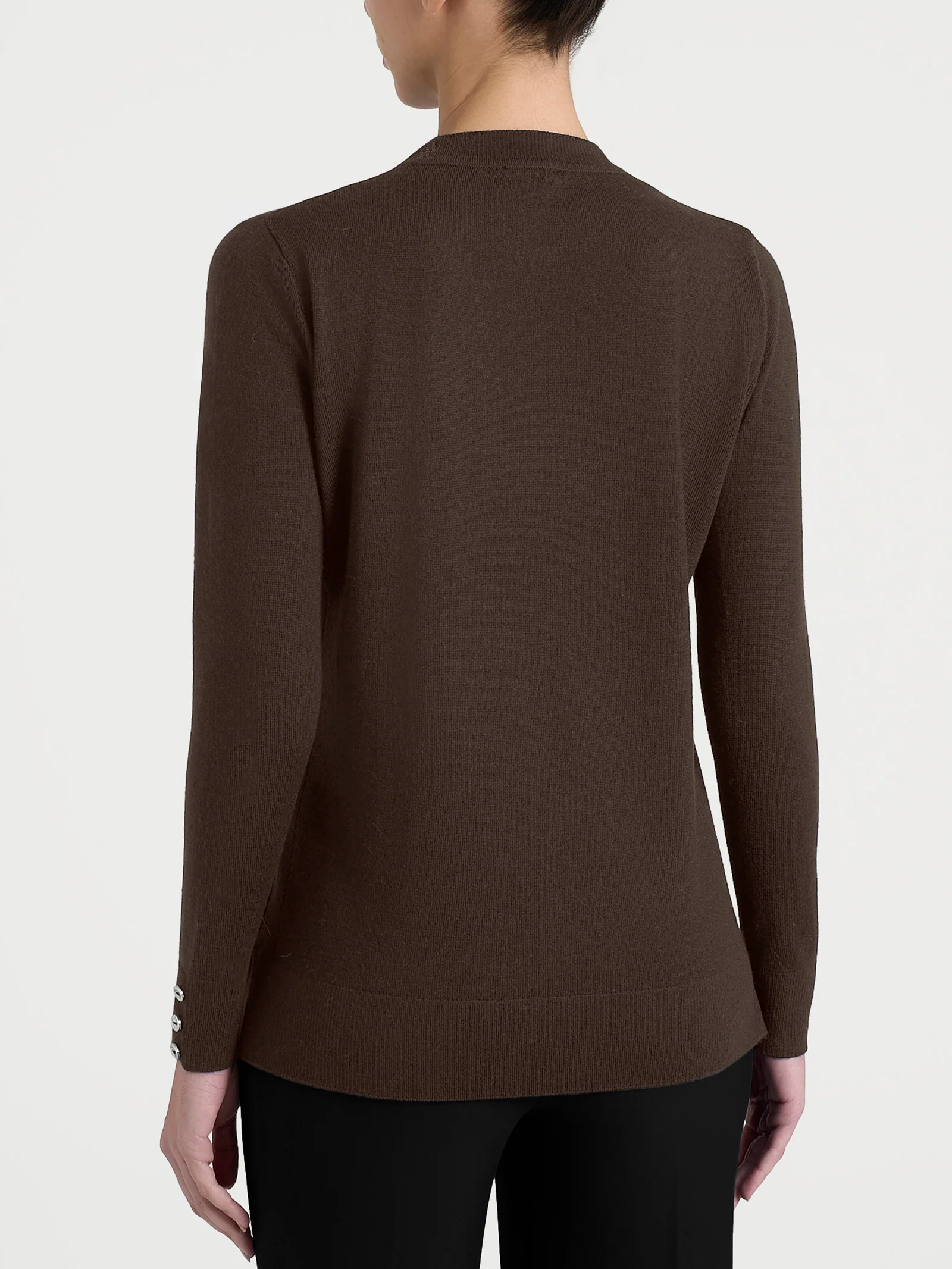 Maglia girocollo in Merino Soft - Chocolate Torte - Image 2