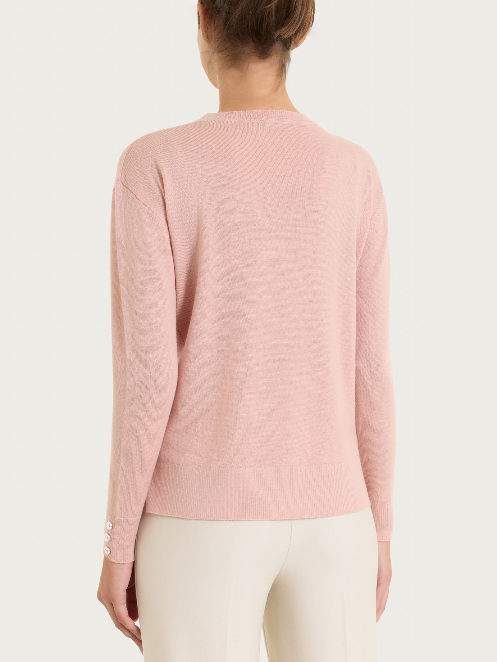 Maglia girocollo in Merino Soft - Cameo Rose - Image 2