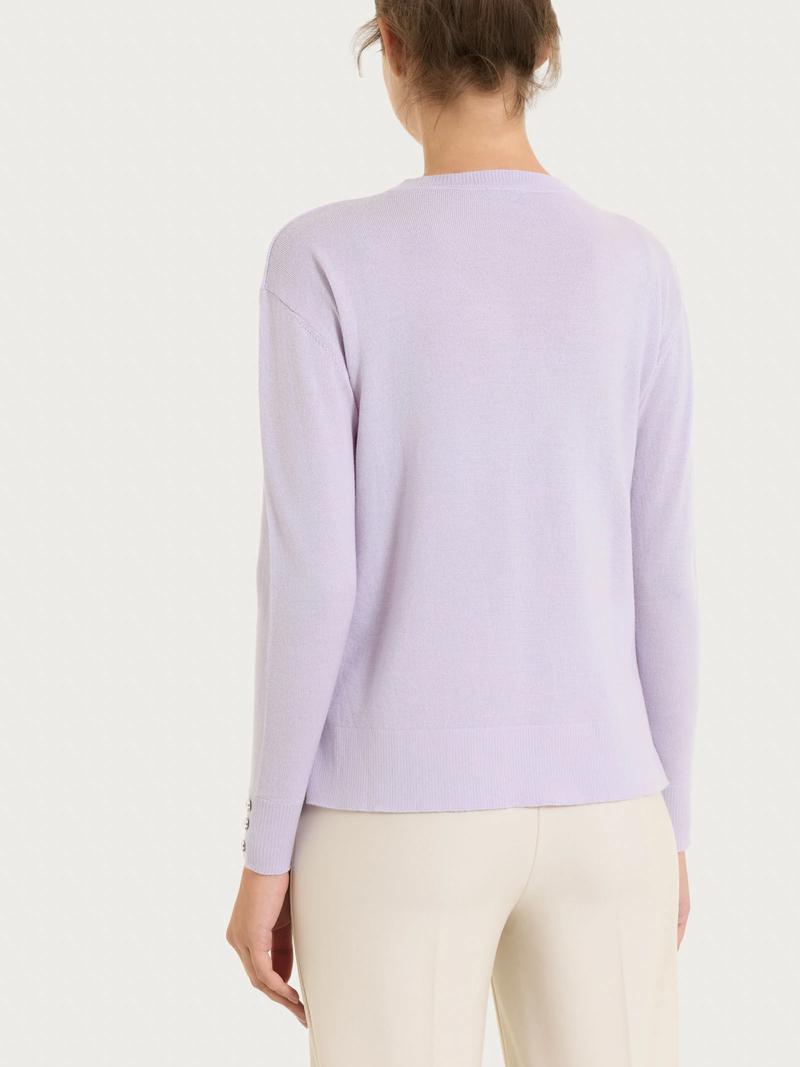Maglia girocollo in Merino Soft - Thistle - Image 2
