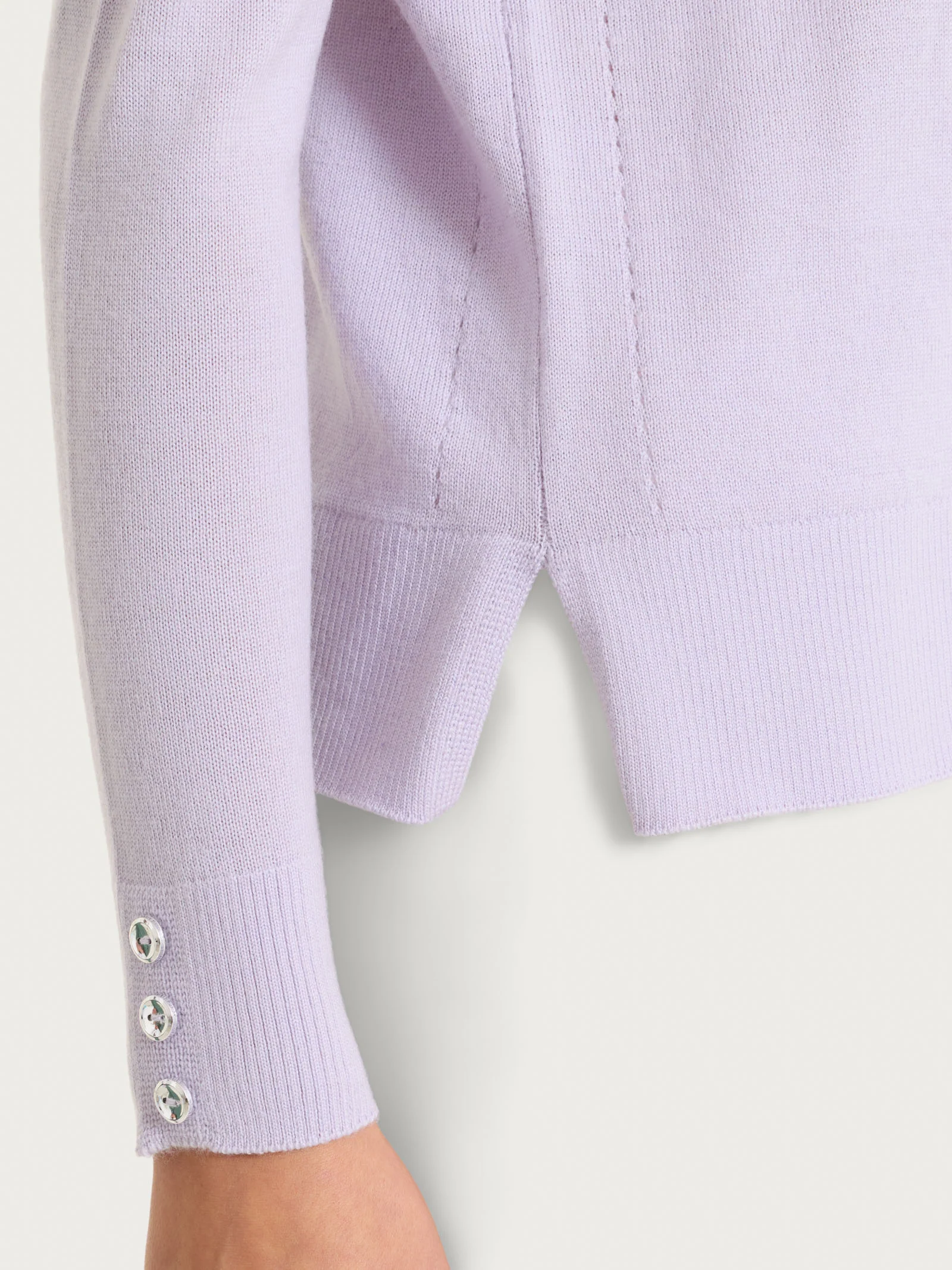 Maglia girocollo in Merino Soft - Thistle - Image 3