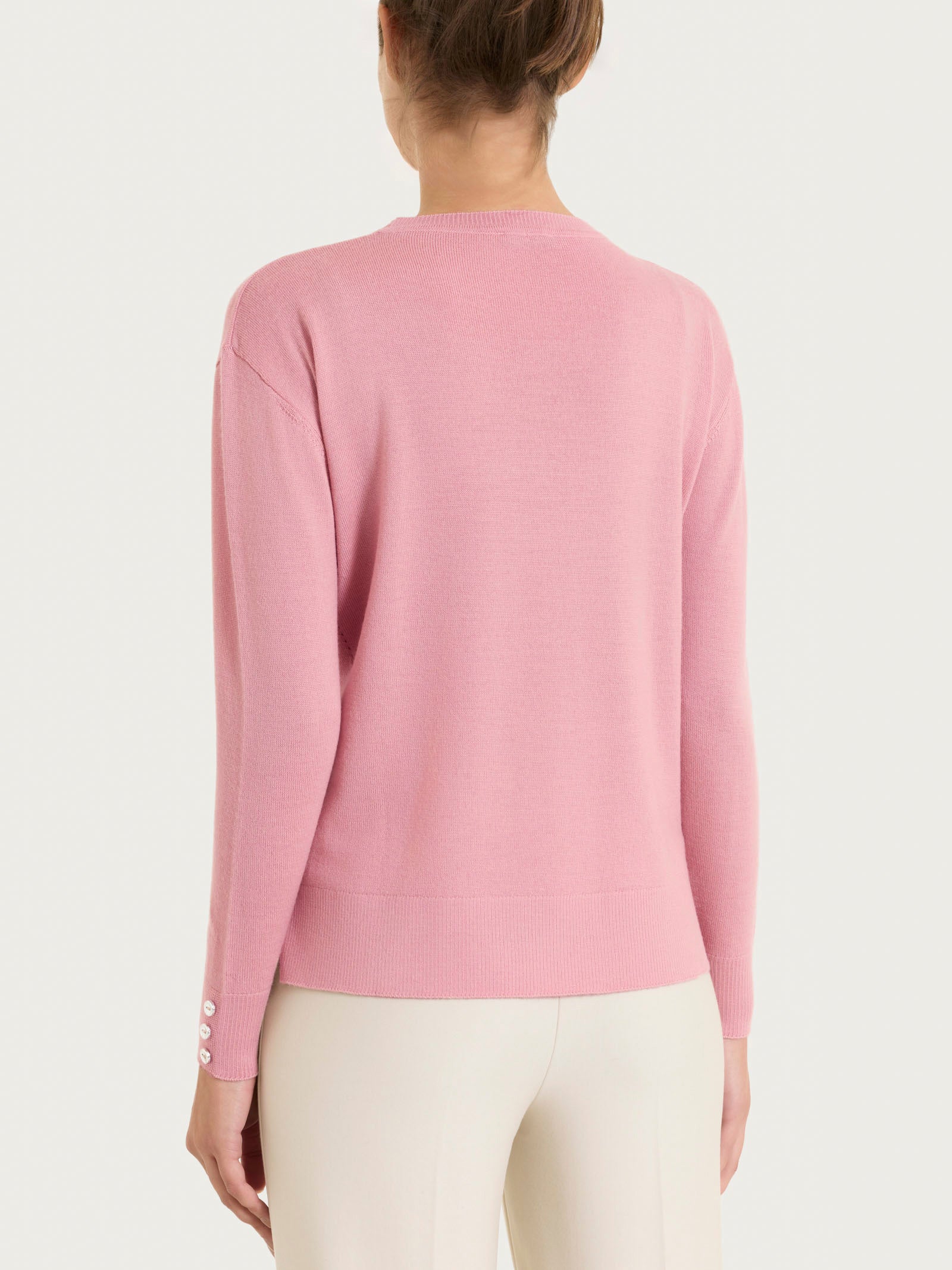 Maglia girocollo in Merino Soft - Lilas - Image 2