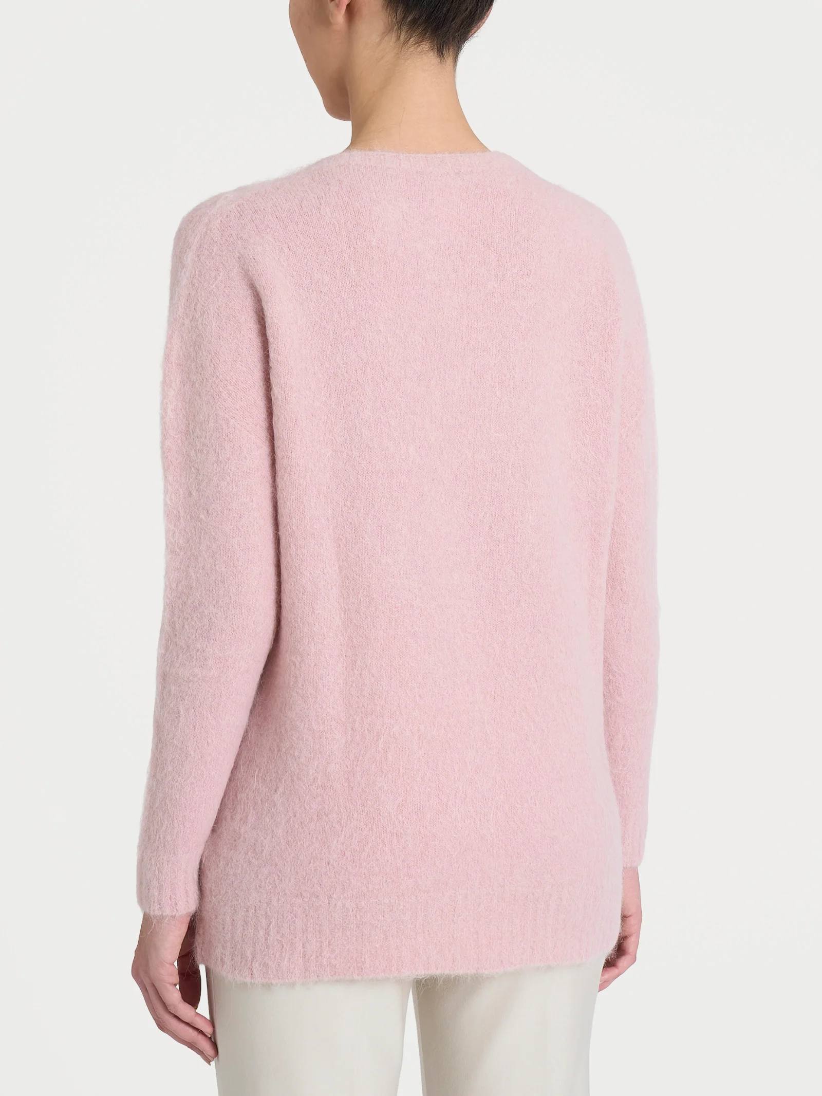 Maglia girocollo in Misto Alpaca - Cameo Rose - Image 2