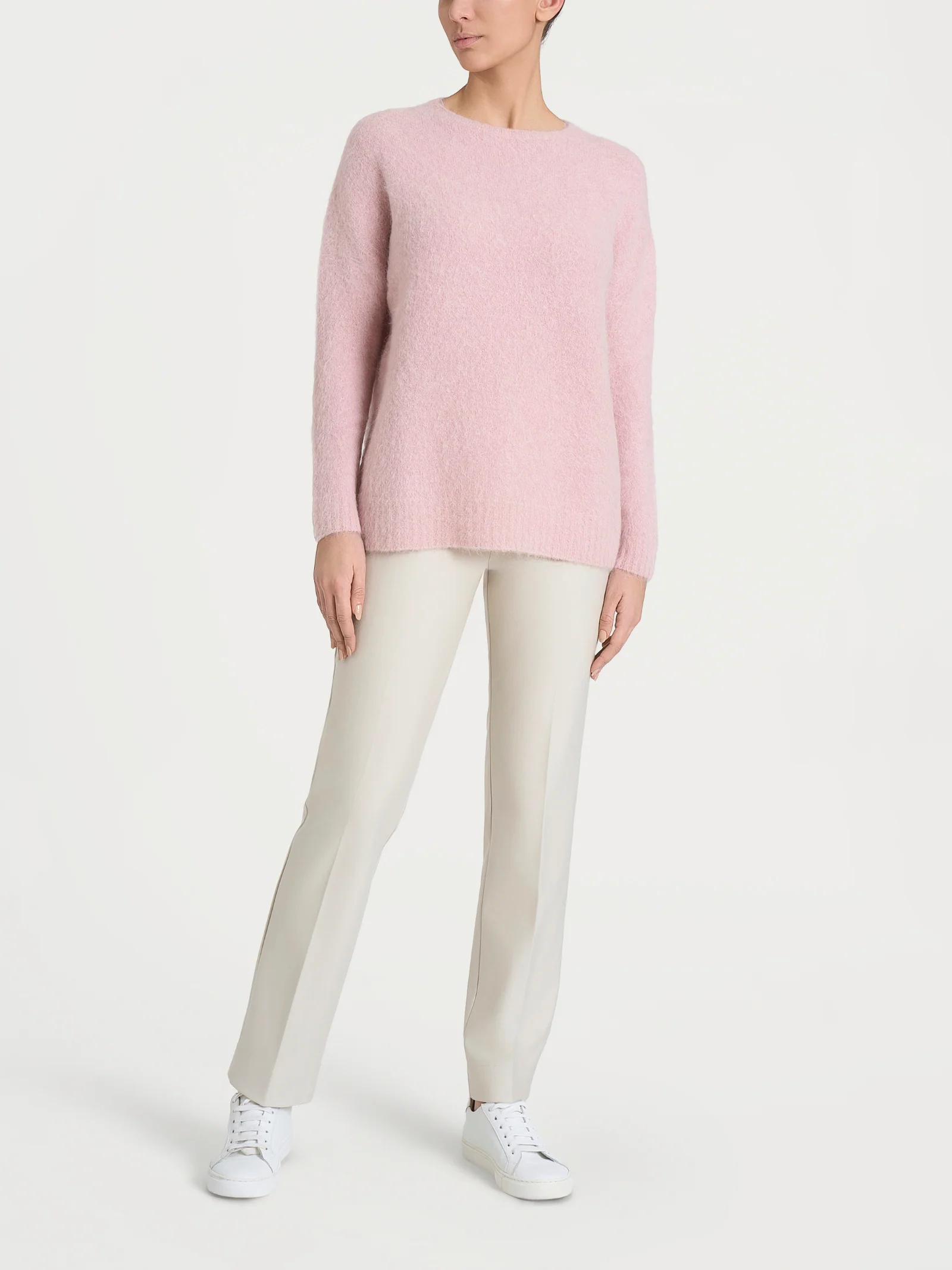 Maglia girocollo in Misto Alpaca - Cameo Rose - Image 4
