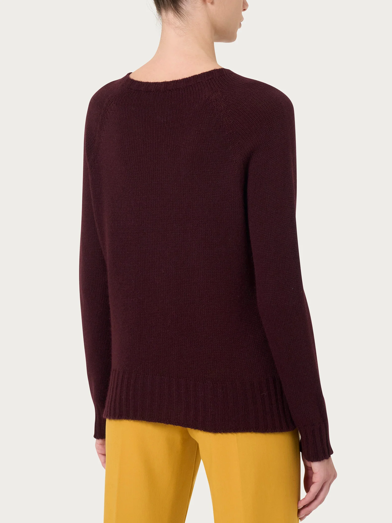 Maglia girocollo in misto angora - Plum Perfect - Image 2