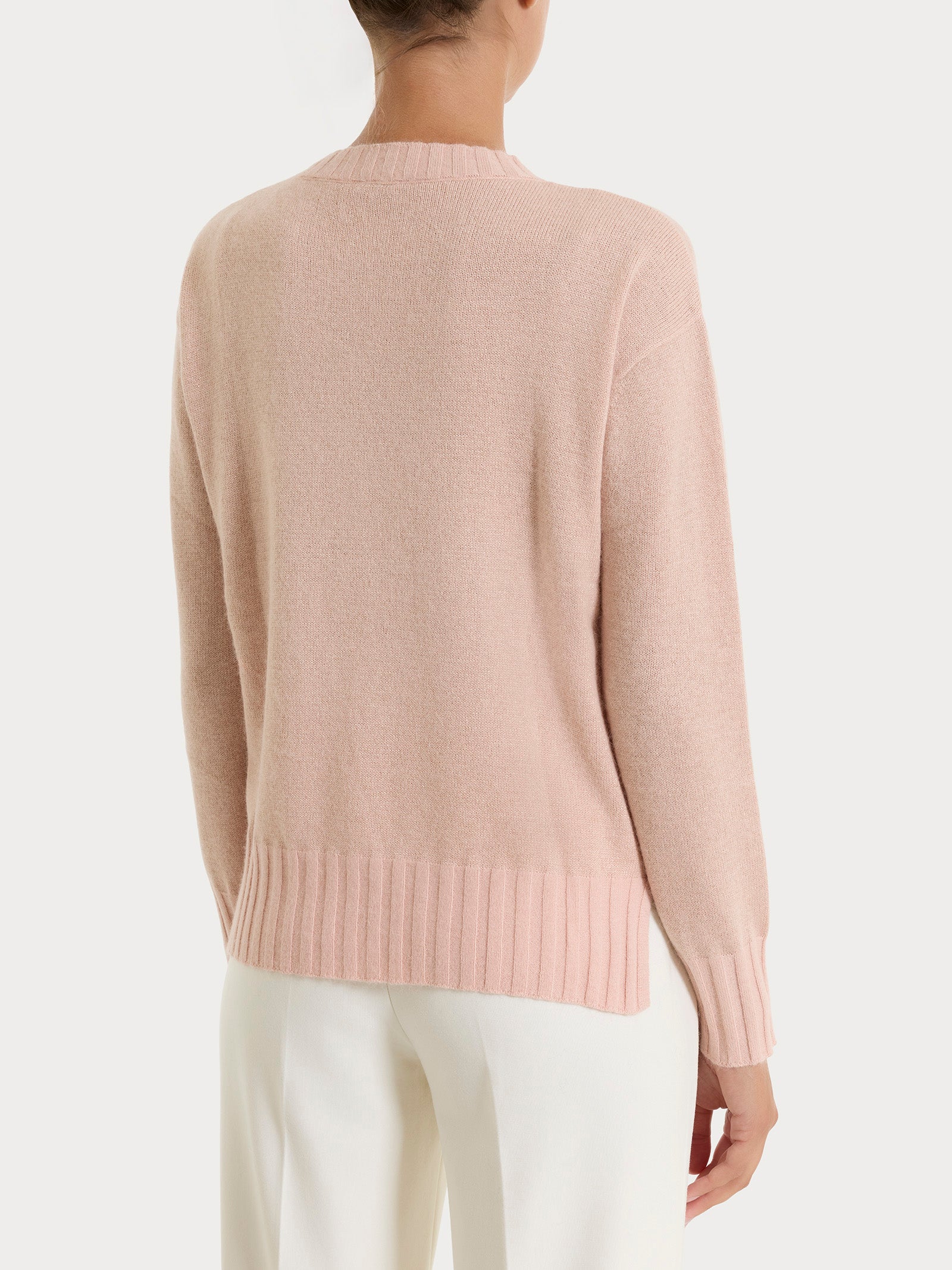 Maglia girocollo in Natural Soft e Lurex - Cameo Rose - Image 2