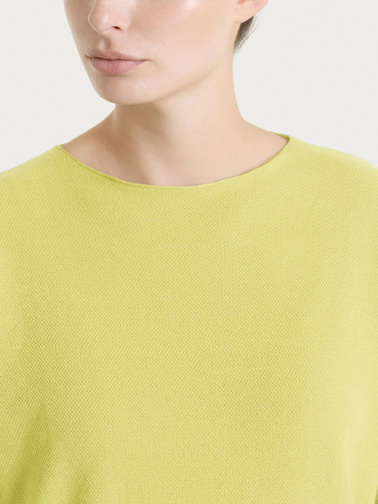 Maglia girocollo in punto piquet di puro cotone - Acacia - Image 4