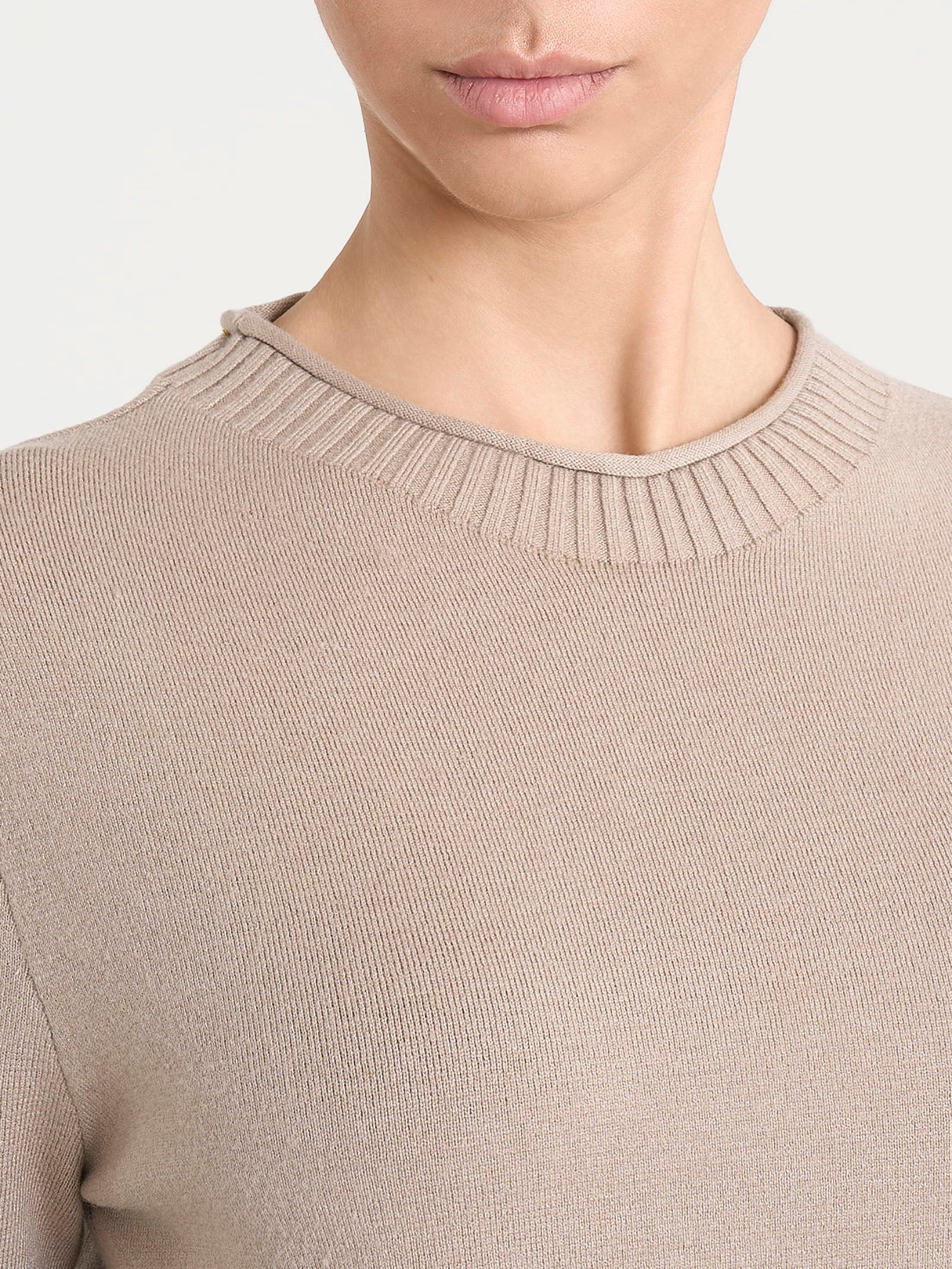 Maglia girocollo in Super Soft  - Cammello - Image 4