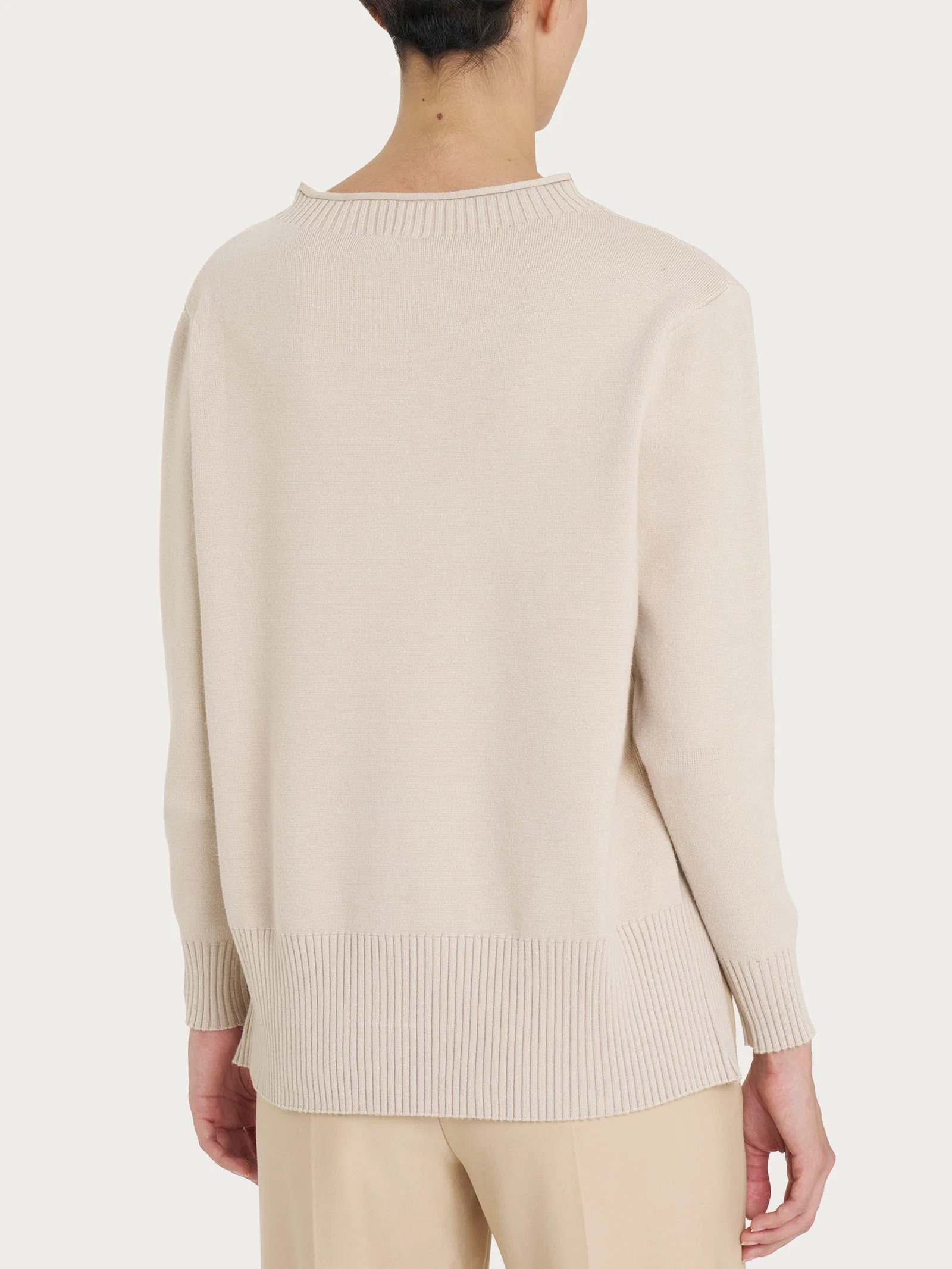 Maglia girocollo in Super Soft  - Champignon - Image 2