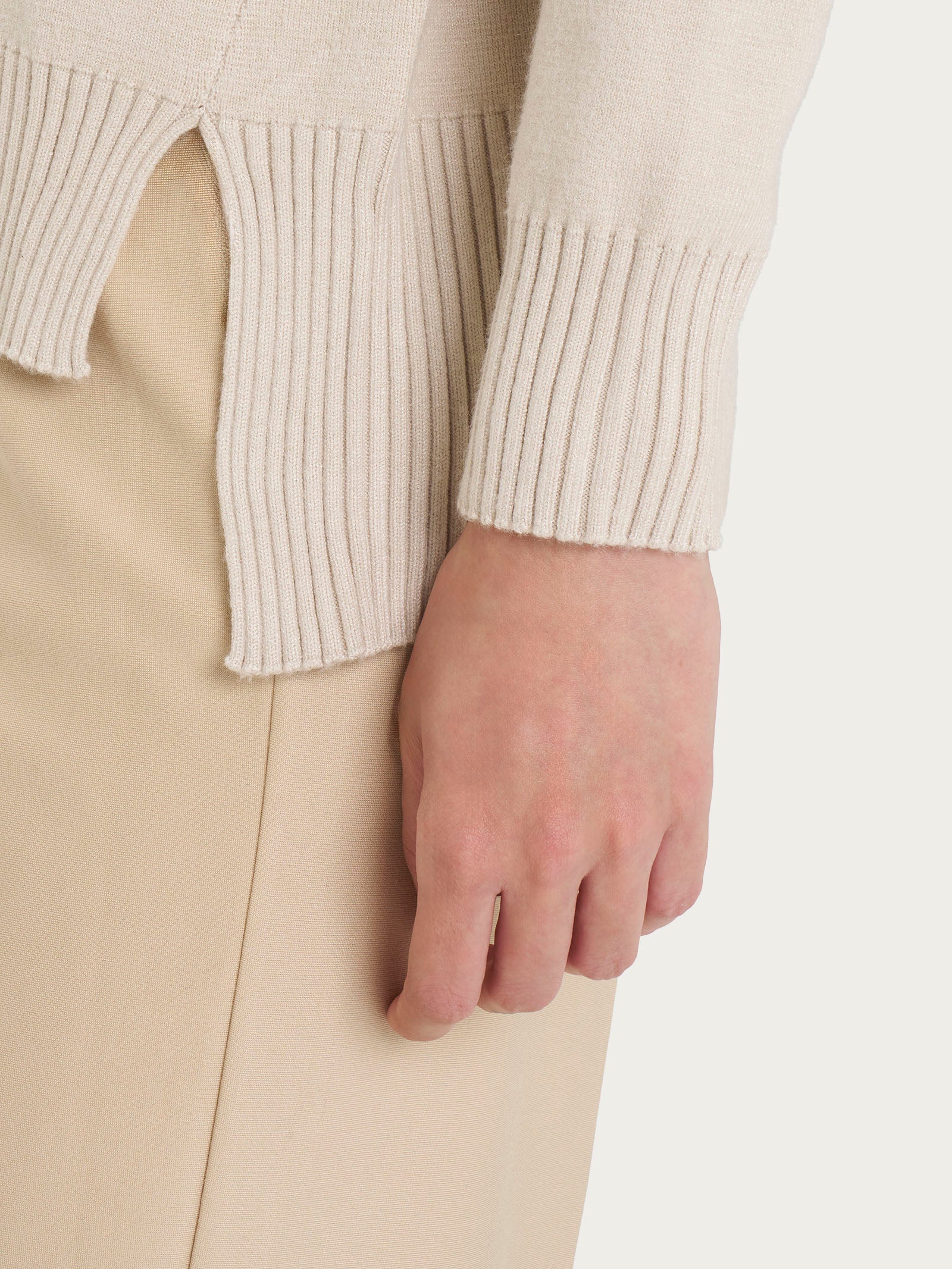 Maglia girocollo in Super Soft  - Champignon - Image 3